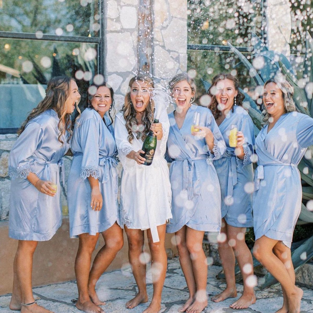 bridesmaid gifts Dusty Blue Bridesmaid Robes Bridal Robes