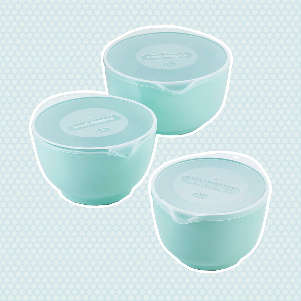 Rosti Retro Green Melamine Mixing Bowls with Lids Set + Reviews