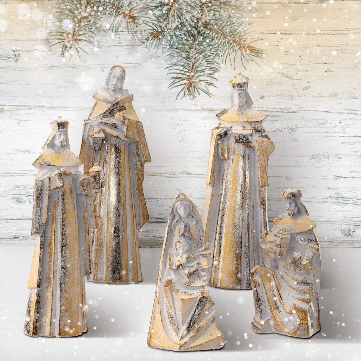 Gold White Nativity