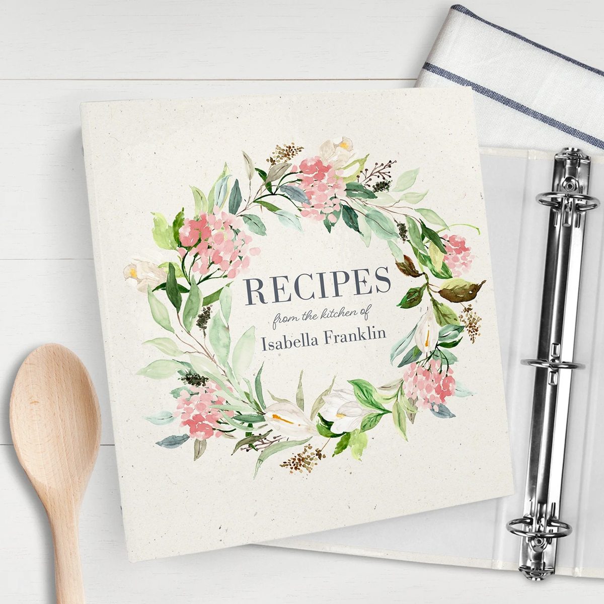 Wooden Blank Recipe Book Binder, Cooking Gift for Woman by Enjoy