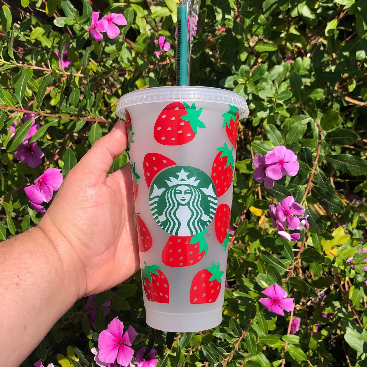 Pink Retro Daisy Starbucks Cup Personalized Starbucks Cold Cup