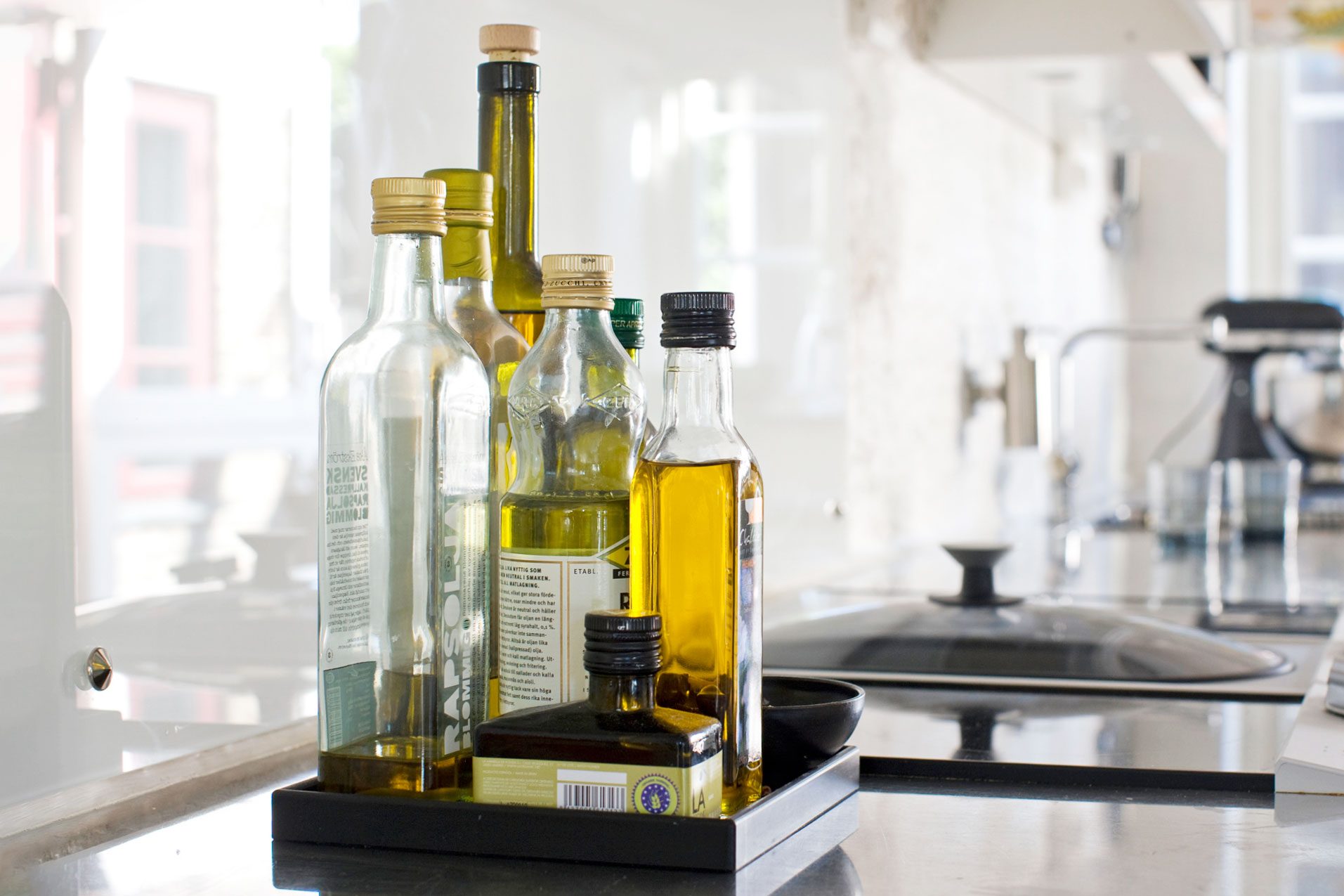 3 in 1 Cooking Glass Large Olive Oil Dispenser Bottle for Kitchen