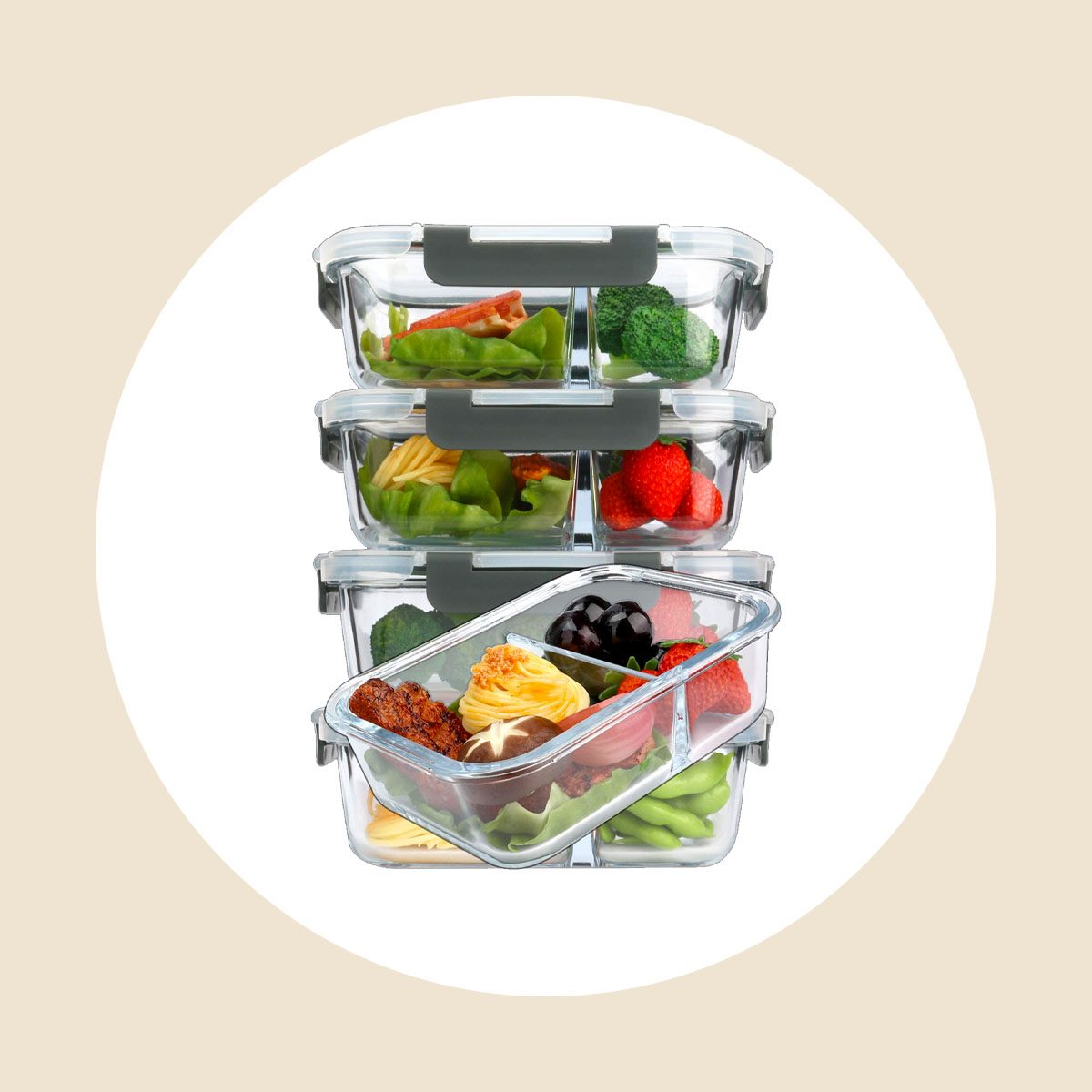 M MCIRCO 24-Piece Glass Food Storage Containers with Snap Locking Lids,  Green