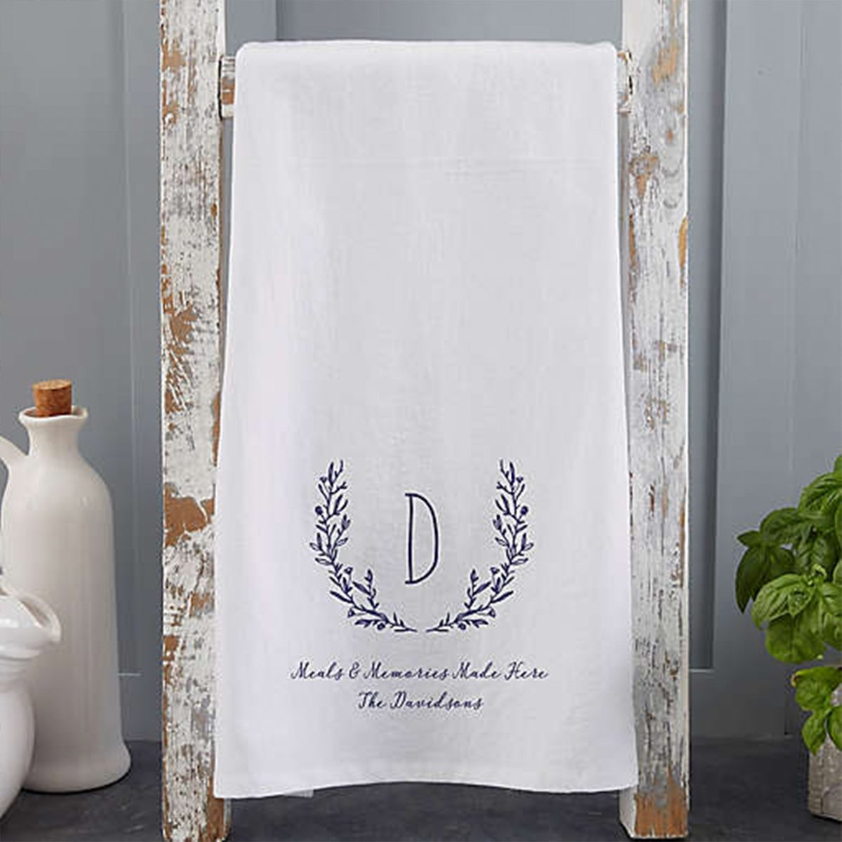 Personalized Farmhouse Kitchen Towels Custom Kitchen Towels with Daisy or  Monogram Gift