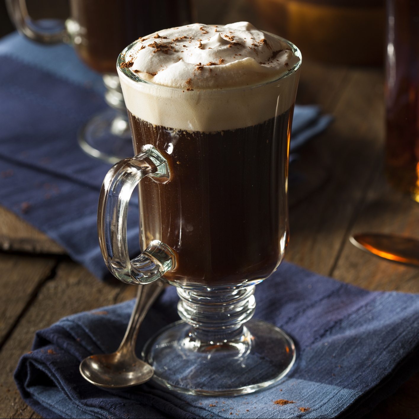 Homemade Irish Coffee with Whiskey