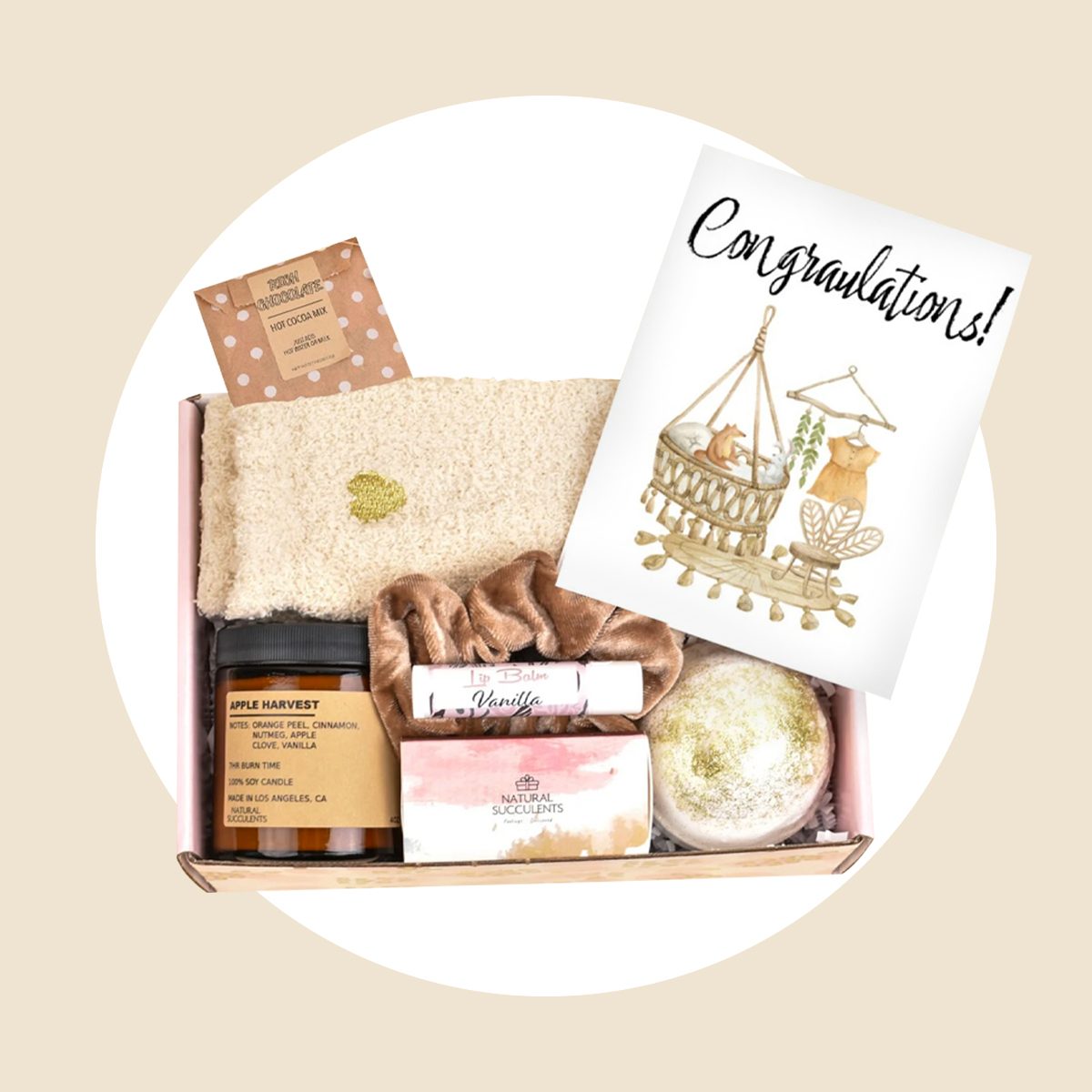 Self Care Gift Basket for Mom: New Mommy Care Package Pampering Gift Set  with Bath Accessories
