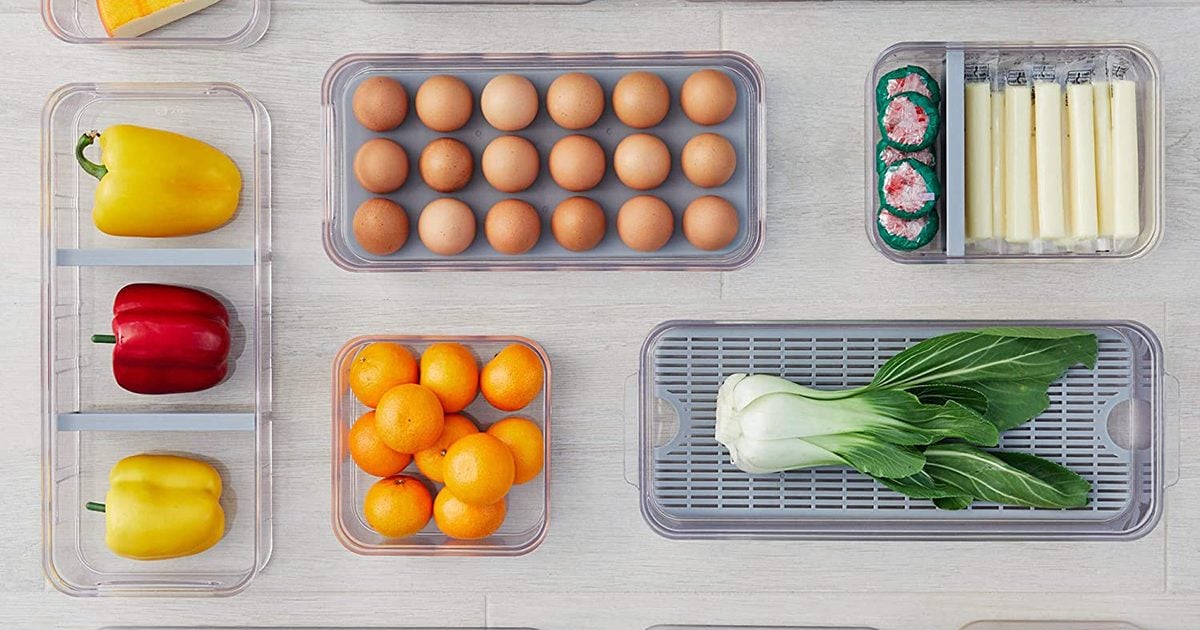 Refrigerator Storage Box 4/6 Grid Food Vegetable Fruit Storage Box