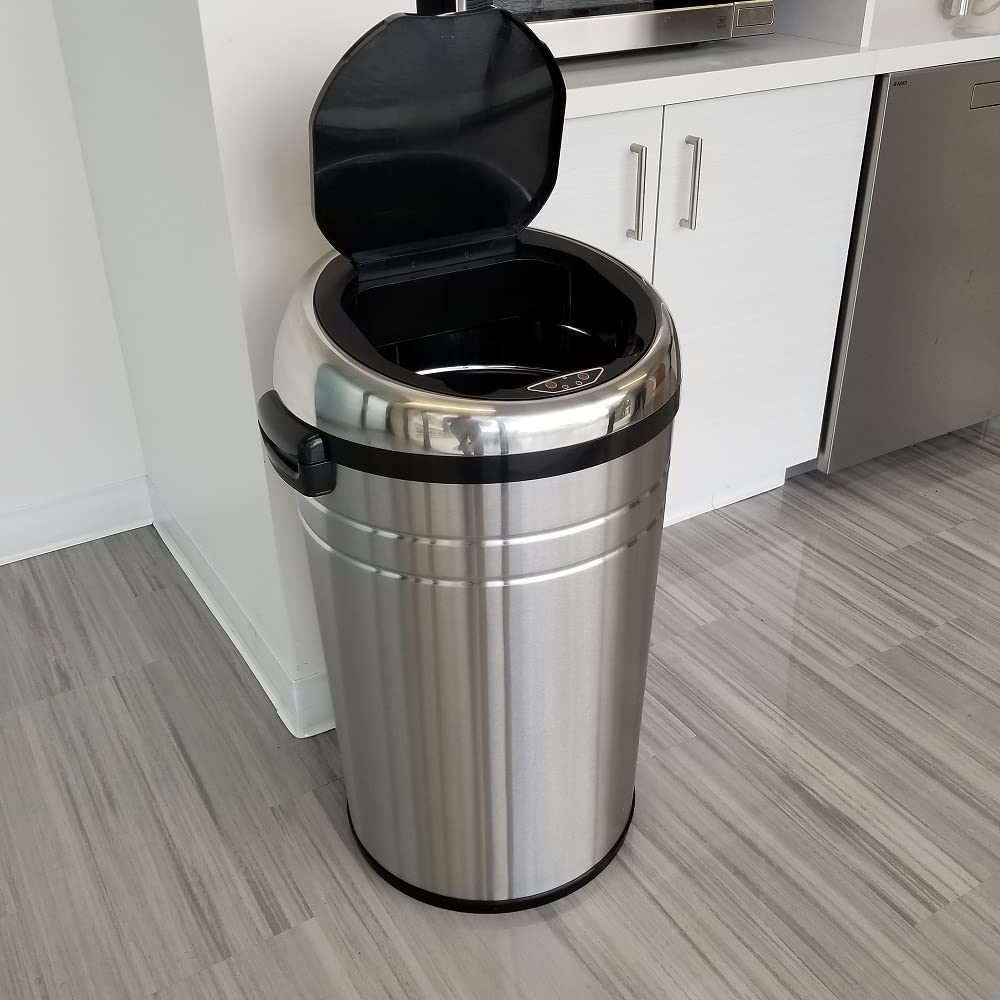 YRLLENSDAN 13 Gallon Touch Free Trash Can with Lid Auto Open, Motion Sensor  Kitchen Garbage Can Stainless Steel Dustbin for Kitchen with