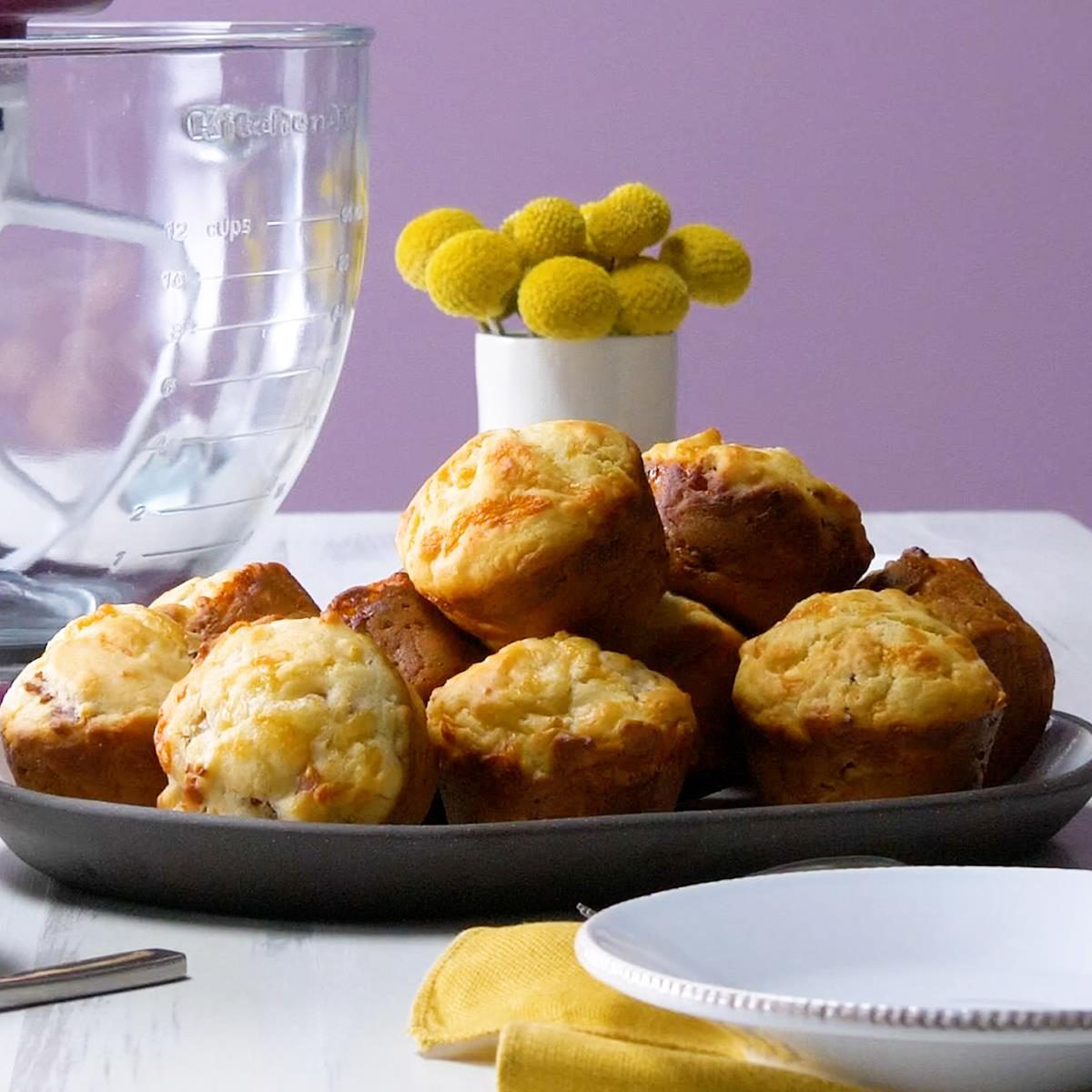Bacon, Cheddar and Jack Cheese Muffins Recipe: How to Make It