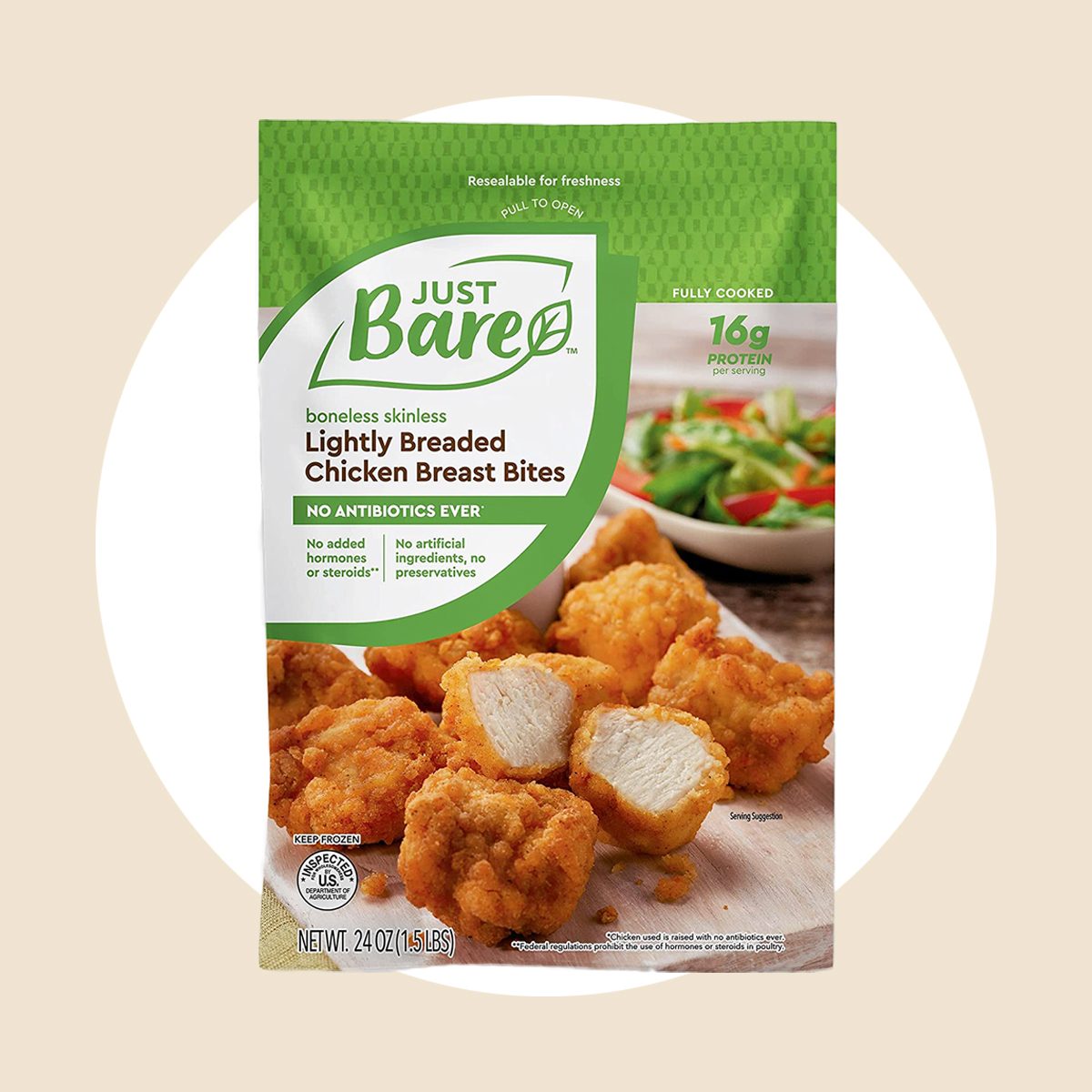 Sorry, Costco- I always bought the Just Bare brand of breaded chicken  nuggets, and thought I'd try your (Kirkland) brand for $5 less. Nope, not  even close. In fact, I have half