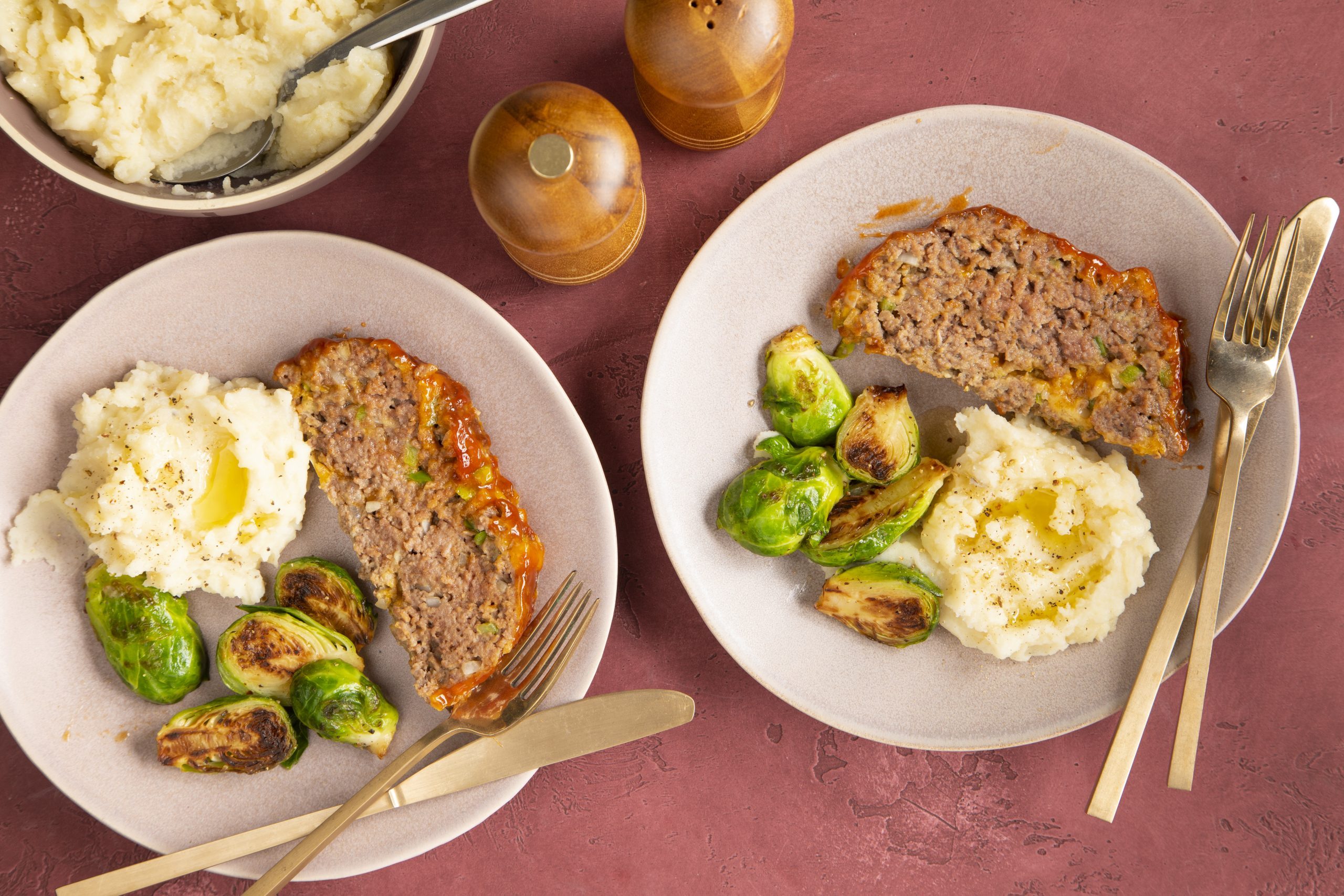 copycat meatloaf served with sides