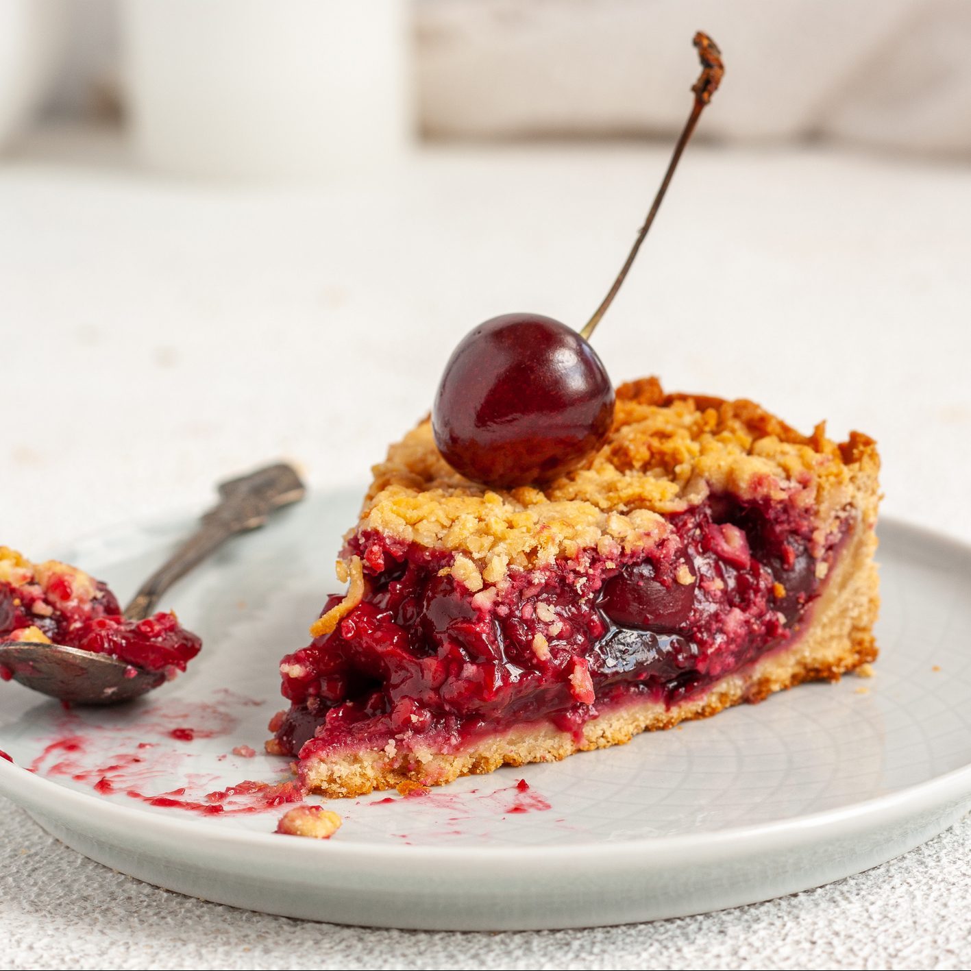 Piece of vegan berry pie