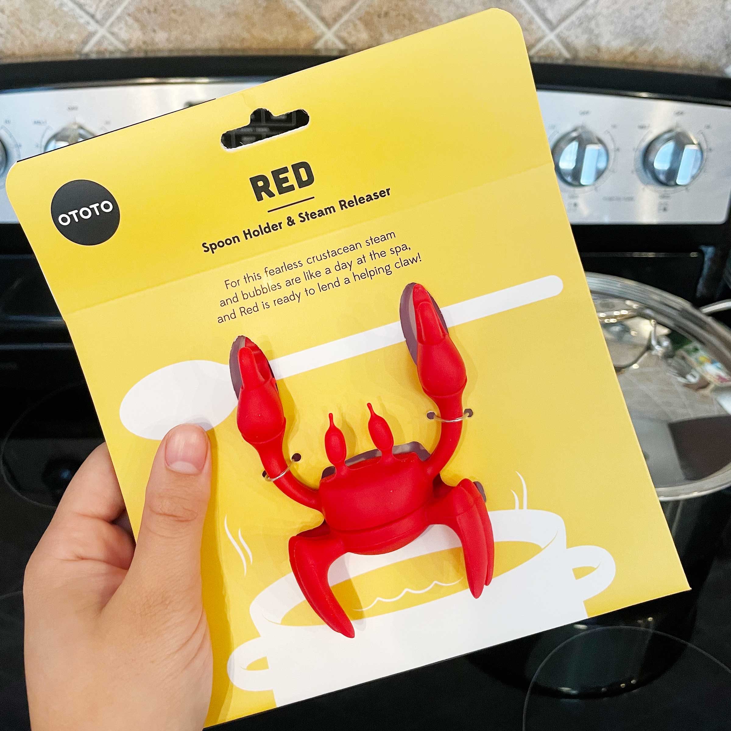 Pack of 3 - Red The Crab Silicone Utensil Rest +