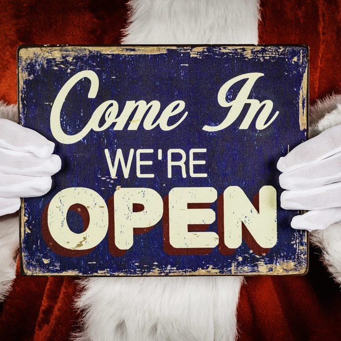 Santa with Open Sign