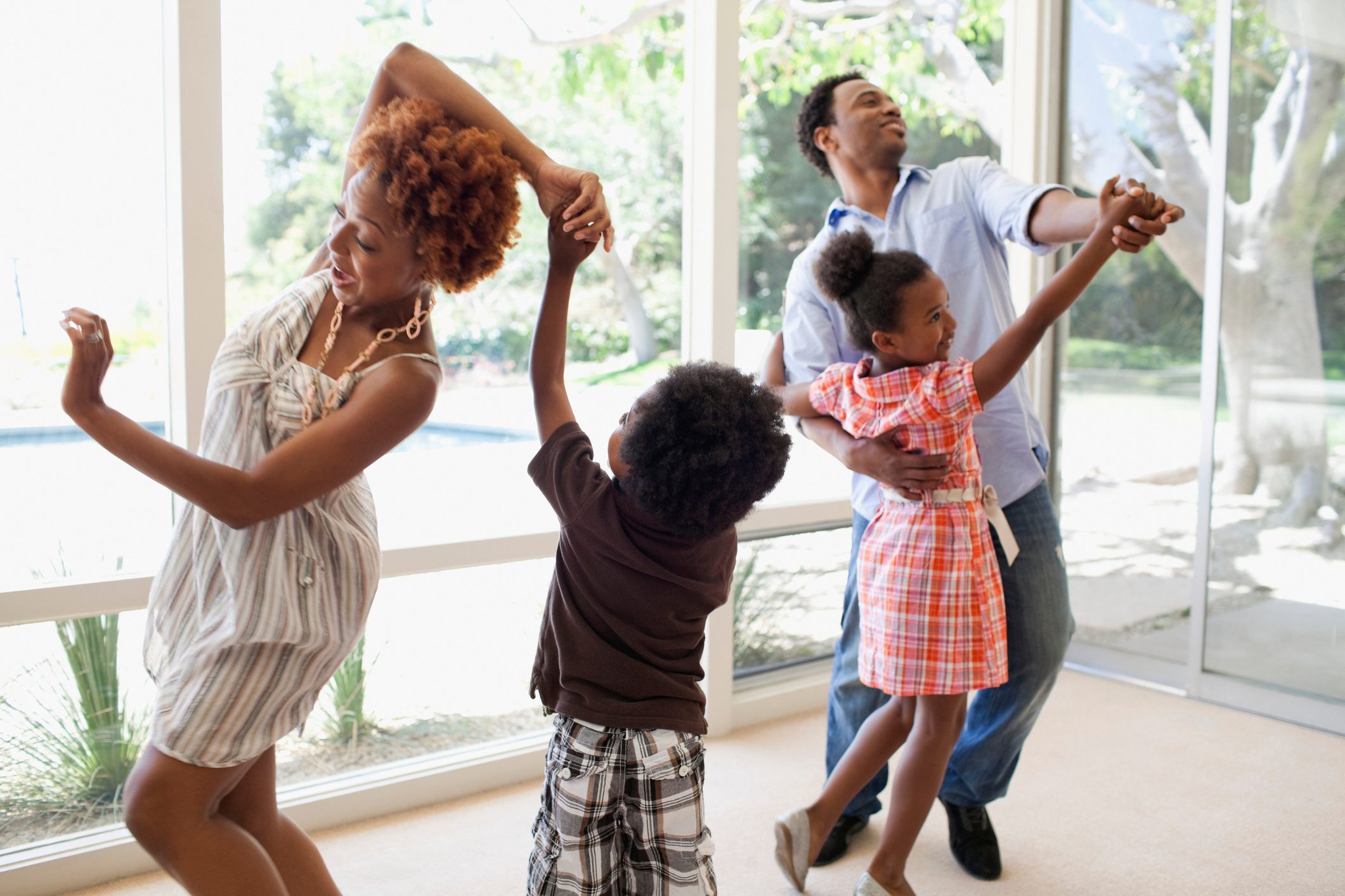 Family dancing together