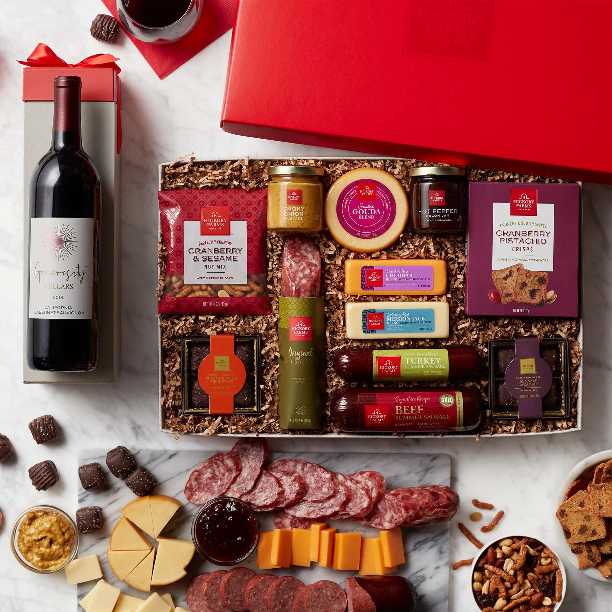 Premium Charcuterie And Chocolate Gift Box With Wine 002234 1
