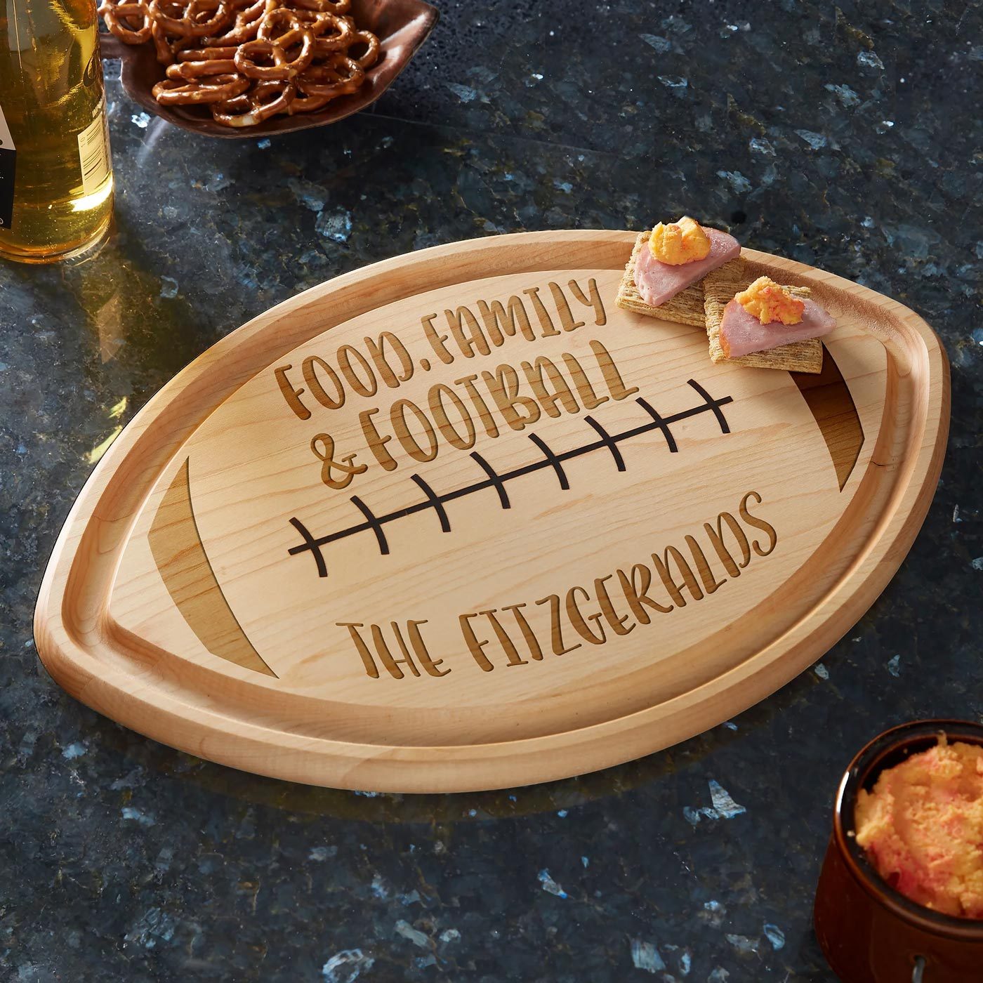 Personalized Football Shaped Cutting Board