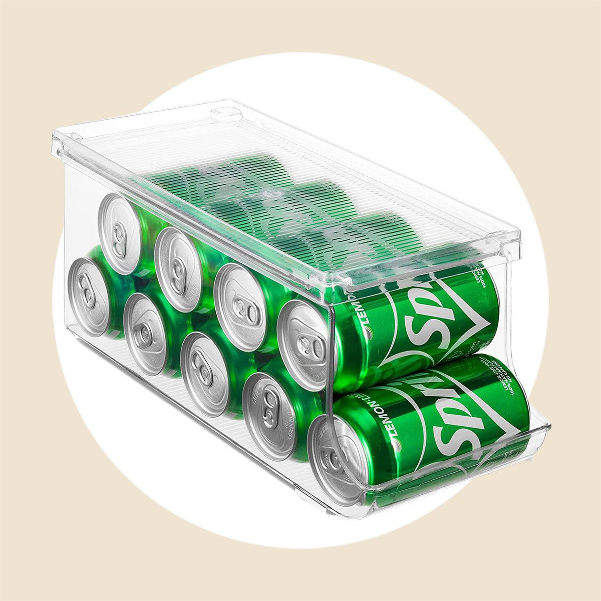 4 Pack Stackable Soda Can Organizer for Refrigerator, Can Holder Dispenser,  Cann