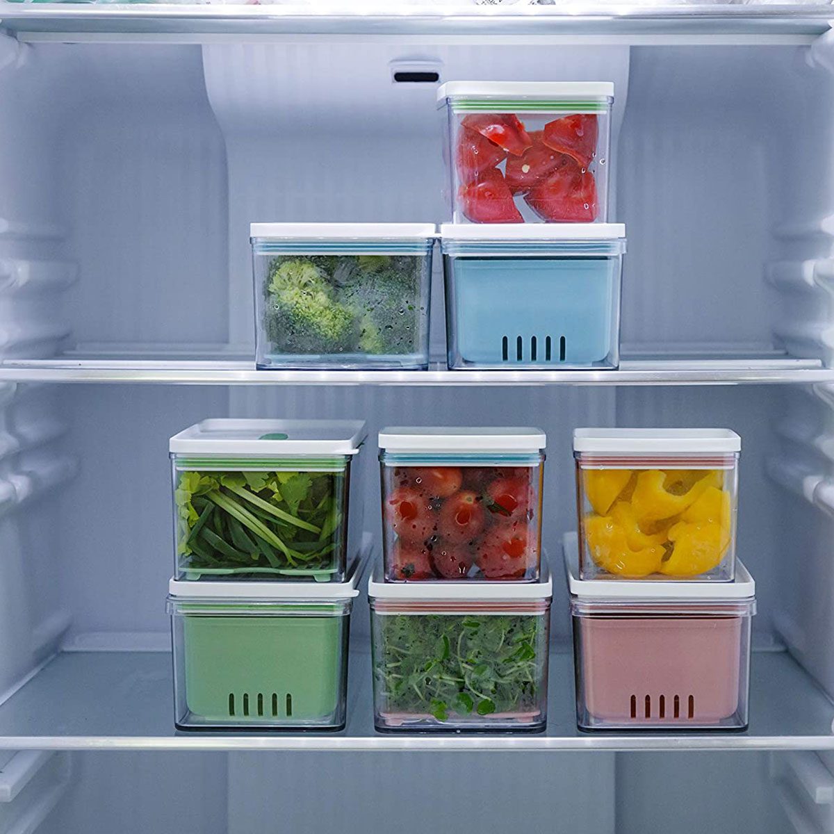 10 Pack Fridge Organizer Stackable Refrigerator Organizer Bins