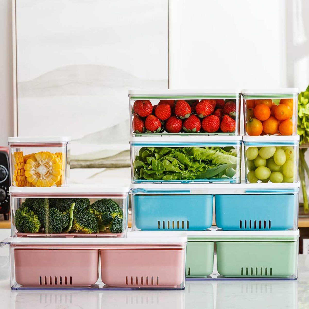 Stackable Produce Saver Bins