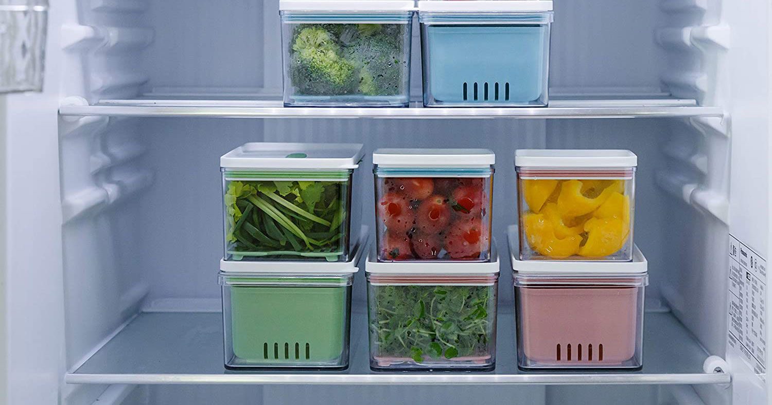 Control Kitchen Clear Plastic Storage Bins, Perfect for Kitchen Organization or Pantry Organization and Storage, Fridge Organizer Plastic Bins, Pantry Storage and