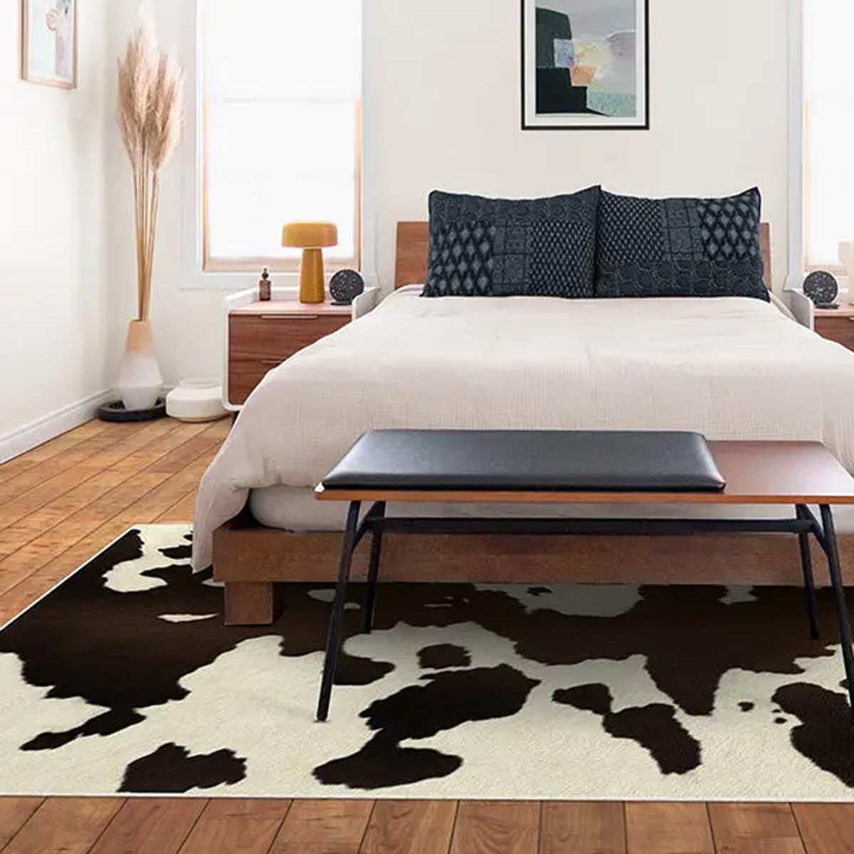 Brown And Black Faux Cowhide Rug