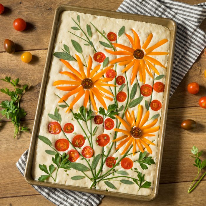 Homemade Flower Focaccia Bread Art