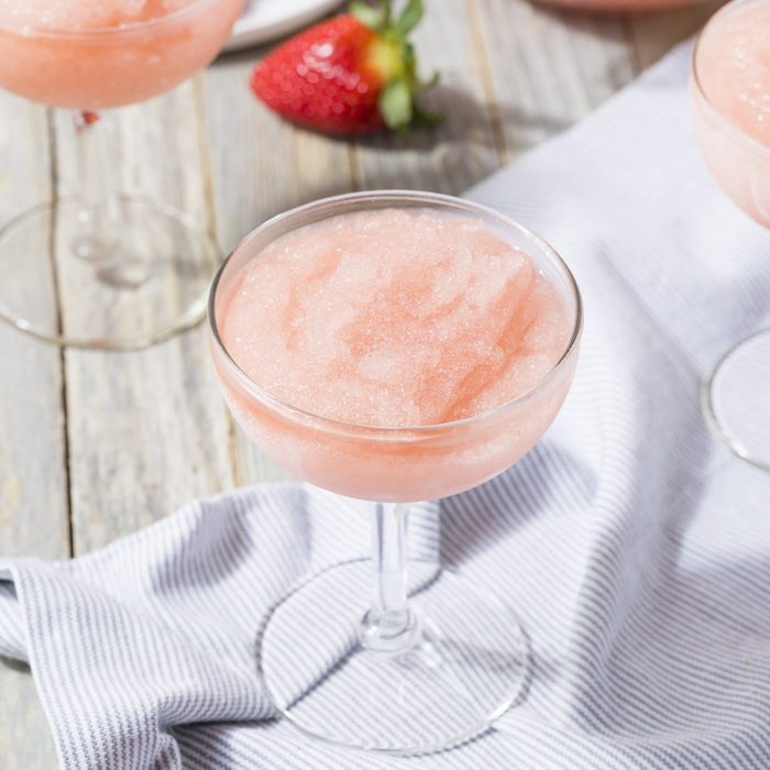 Cold Refreshing Frozen Rosé Wine Cocktail