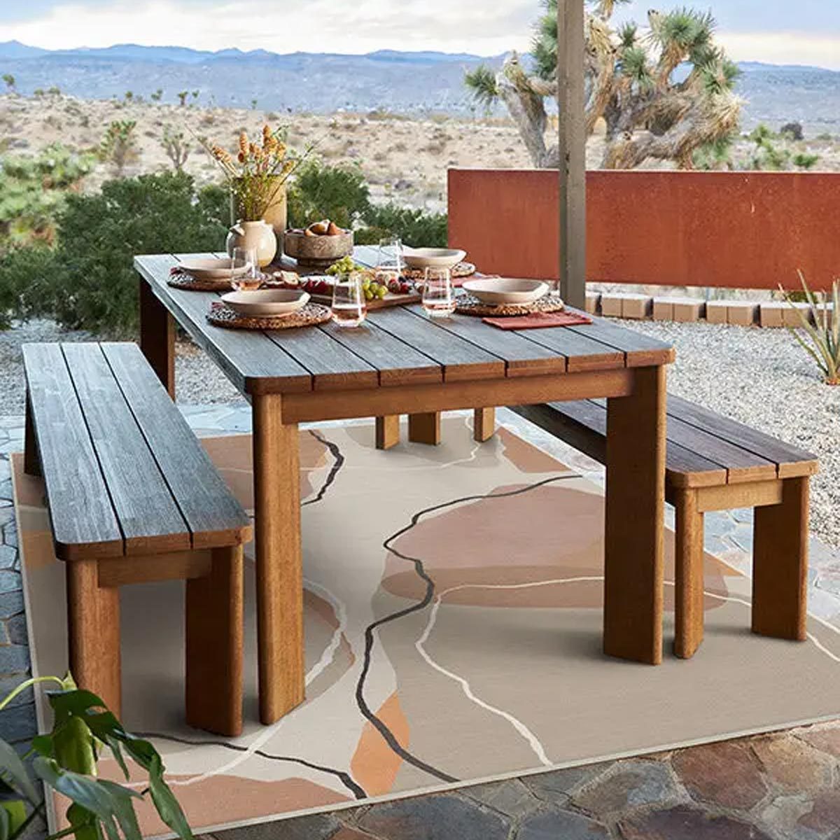 Outdoor Petra Copper Rose Rug