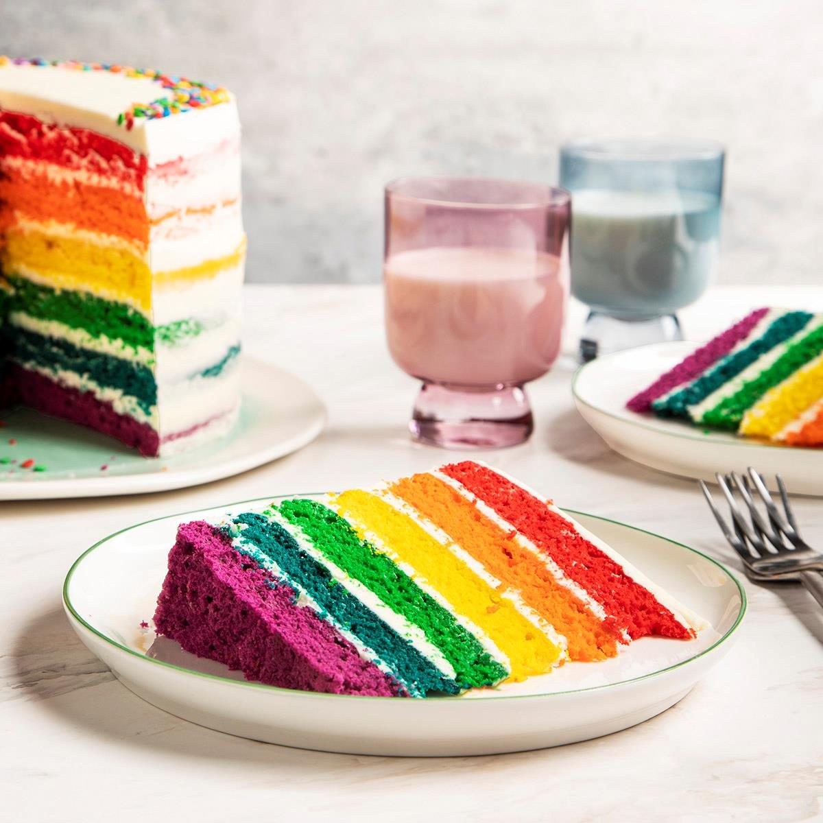 Naked Rainbow Layer Cake Recipe | HGTV