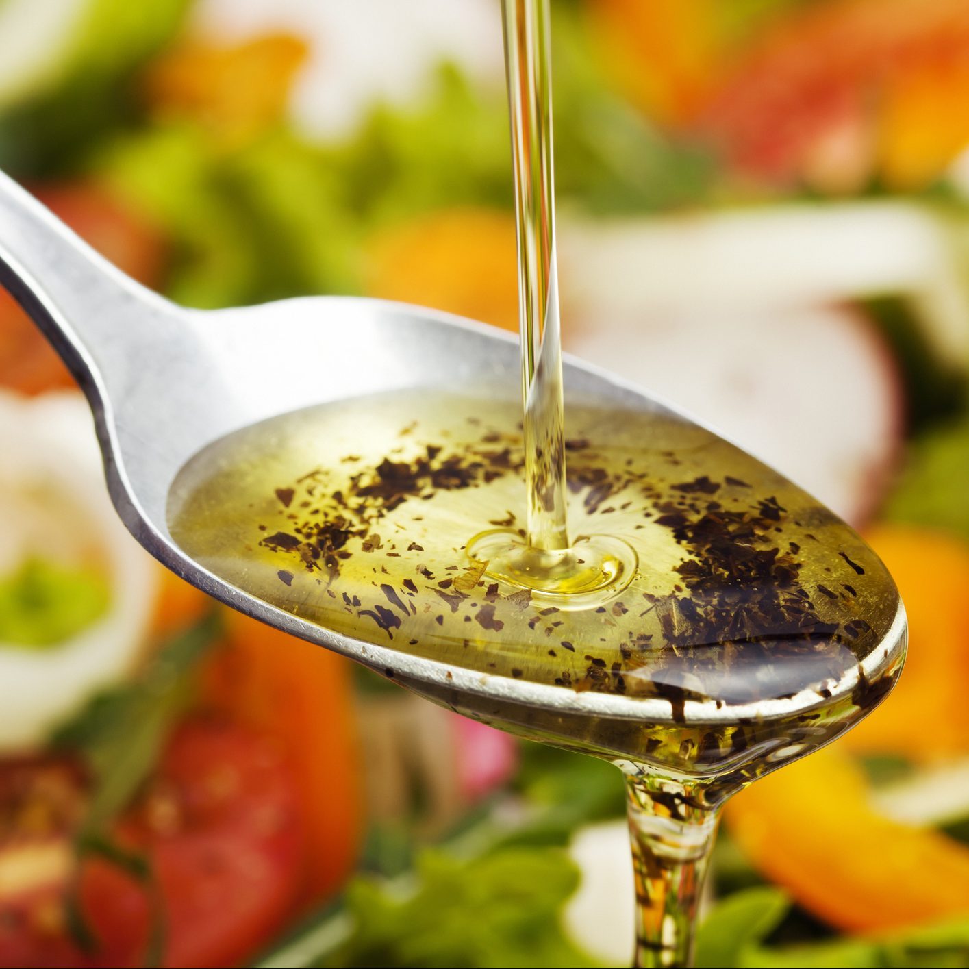 Salad Dressing on a spoon