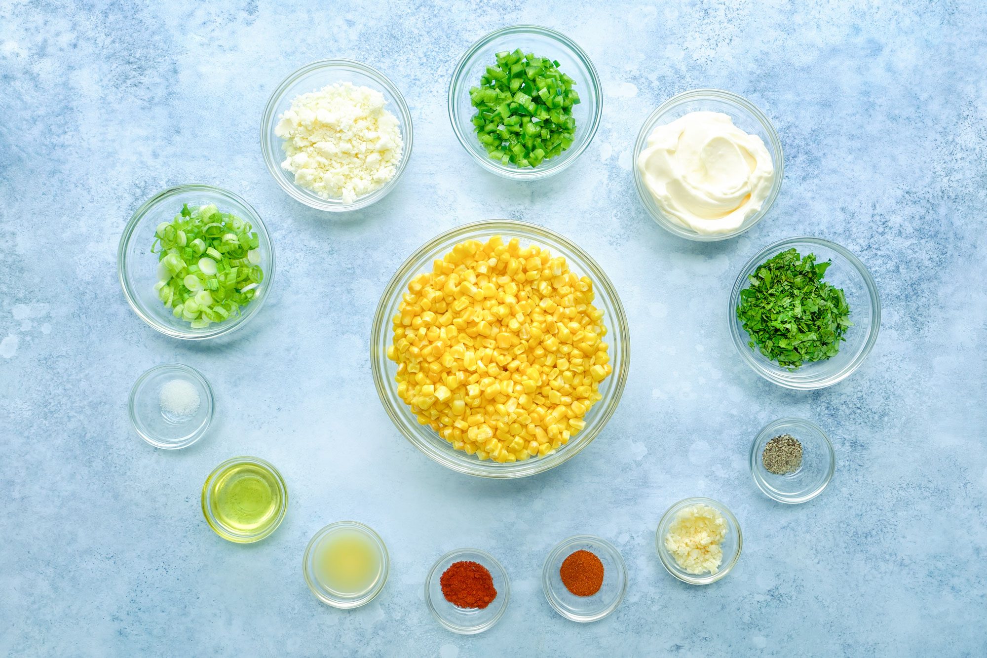 mexican street corn salad esquites Ingredients On Surface