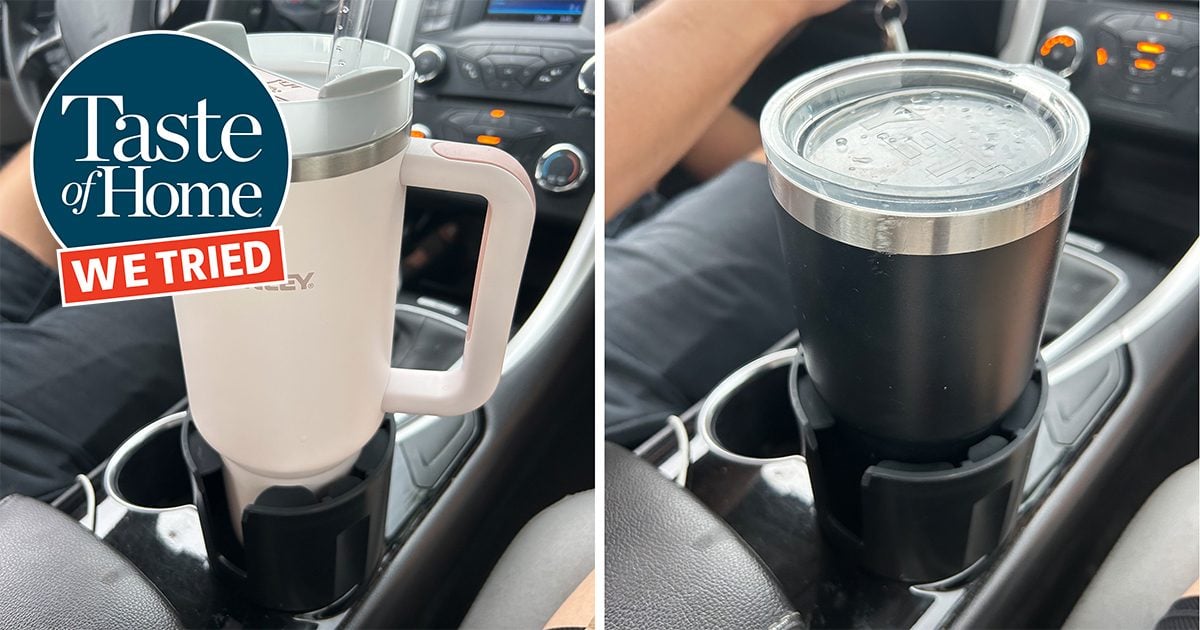 Genius hack for fitting your water bottle into the cup holder ANY time