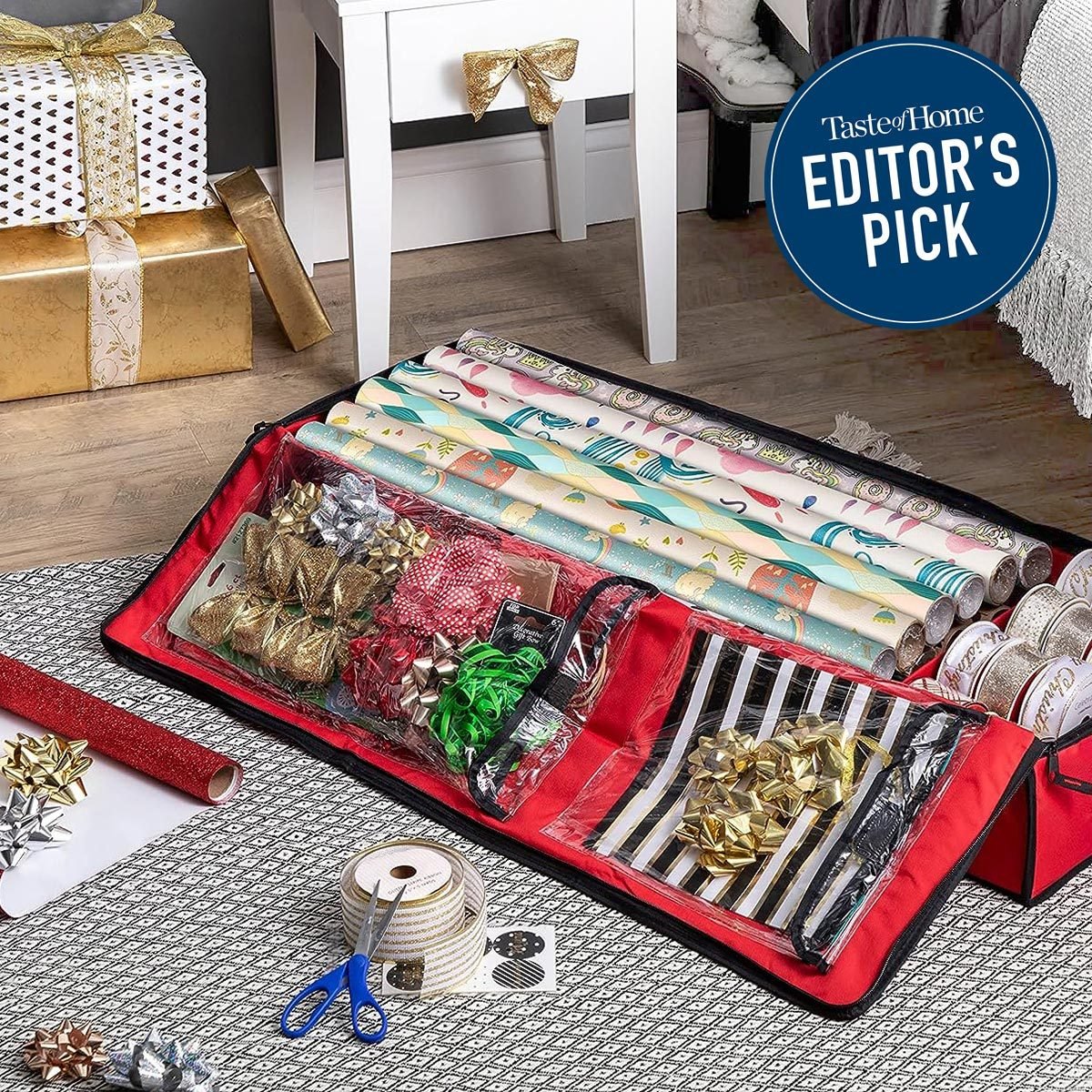This Wrapping Paper Organizer Is a Holiday Gifting Miracle