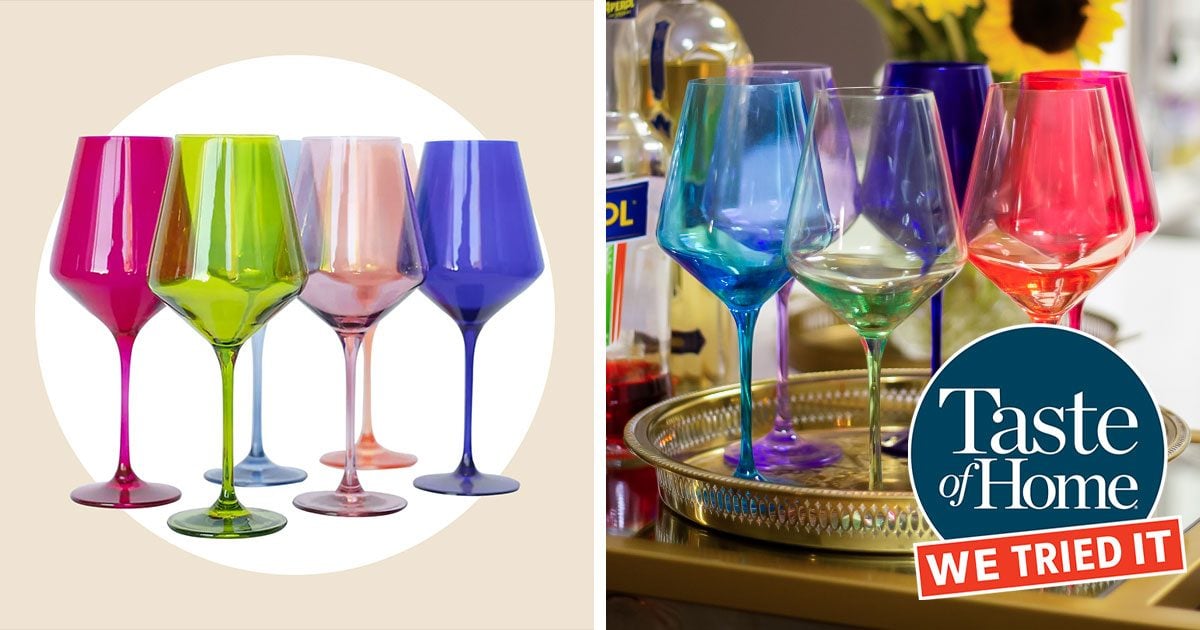 Estelle Colored Glass - Martini Glasses - Set of 6 Fuchsia
