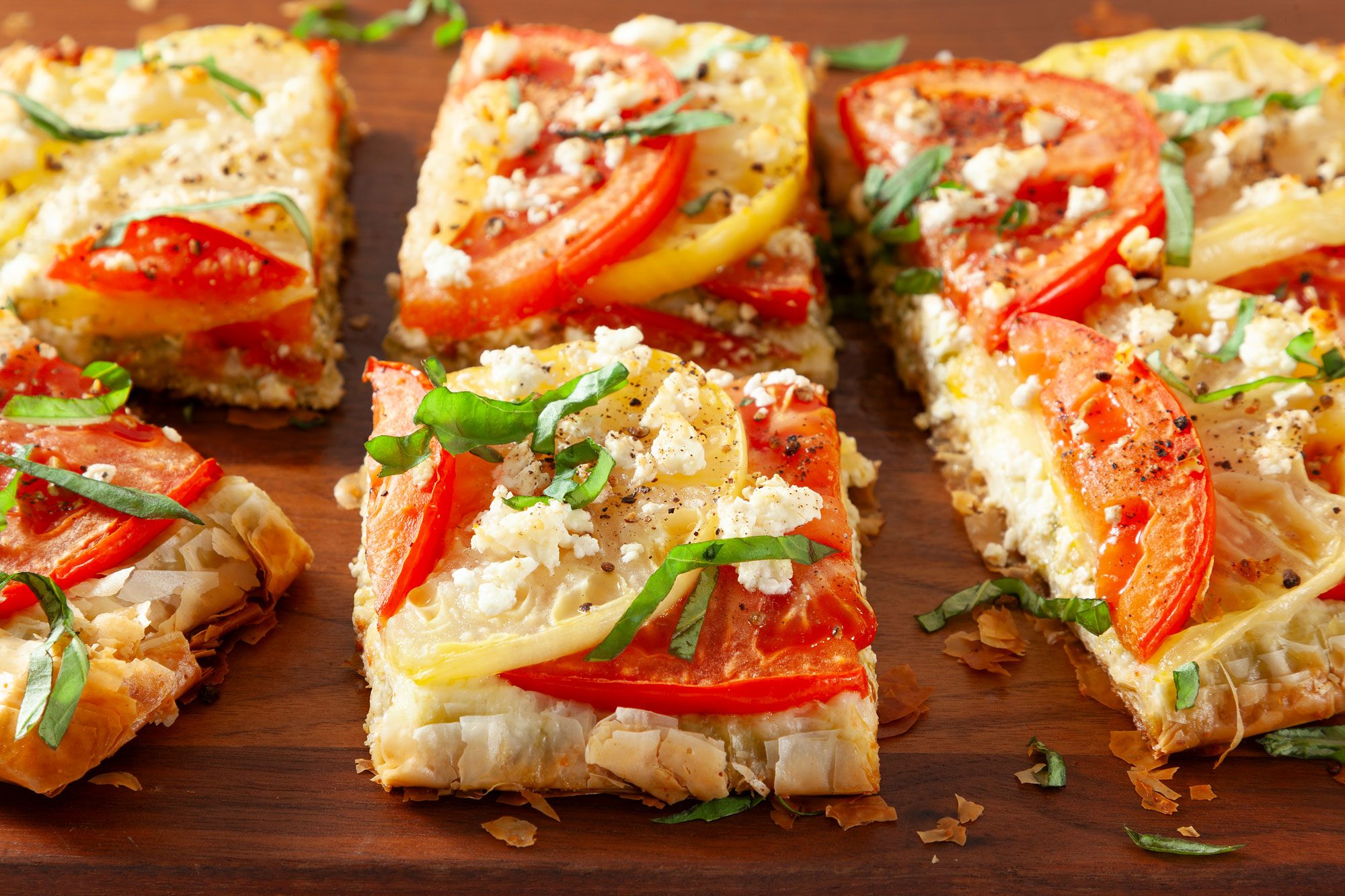 Tomato Tart sliced and ready to eat