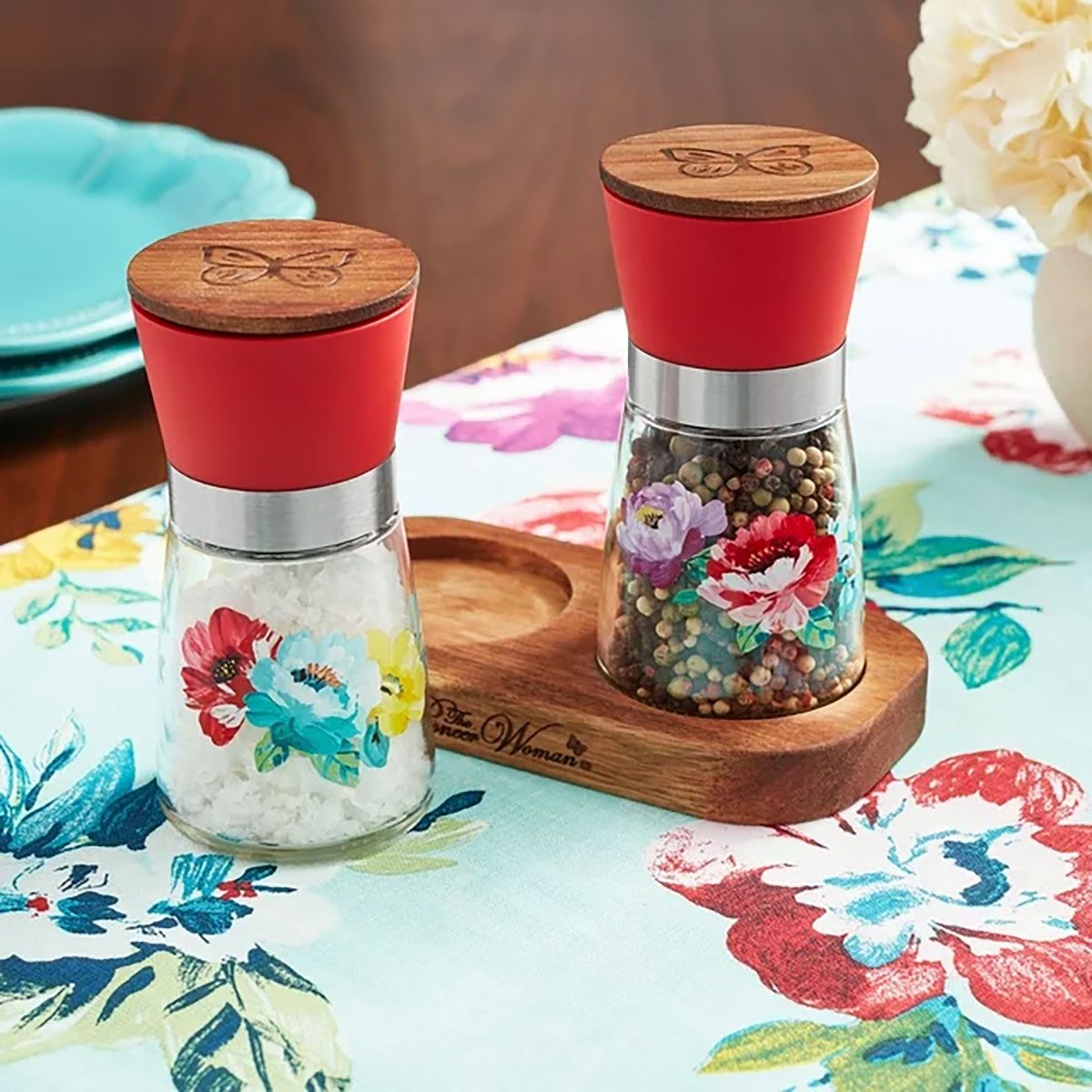 The Pioneer Woman Sweet Romance 3 Piece Salt & Pepper Grinder Set 