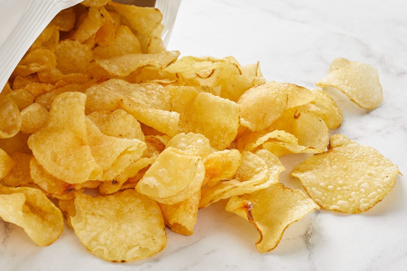 Close up on potato chips