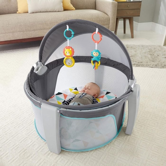 Fisher Price Portable Bassinet And Play Space On The Go Baby Dome With Developmental Toys And Canopy
