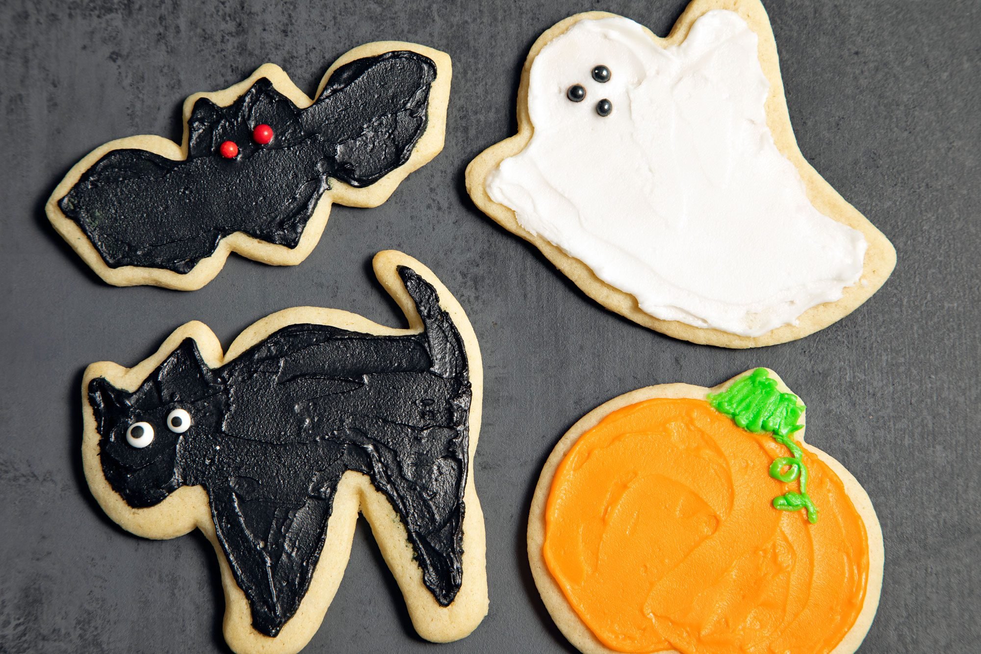 Halloween Sugar Cookies cutout over black background