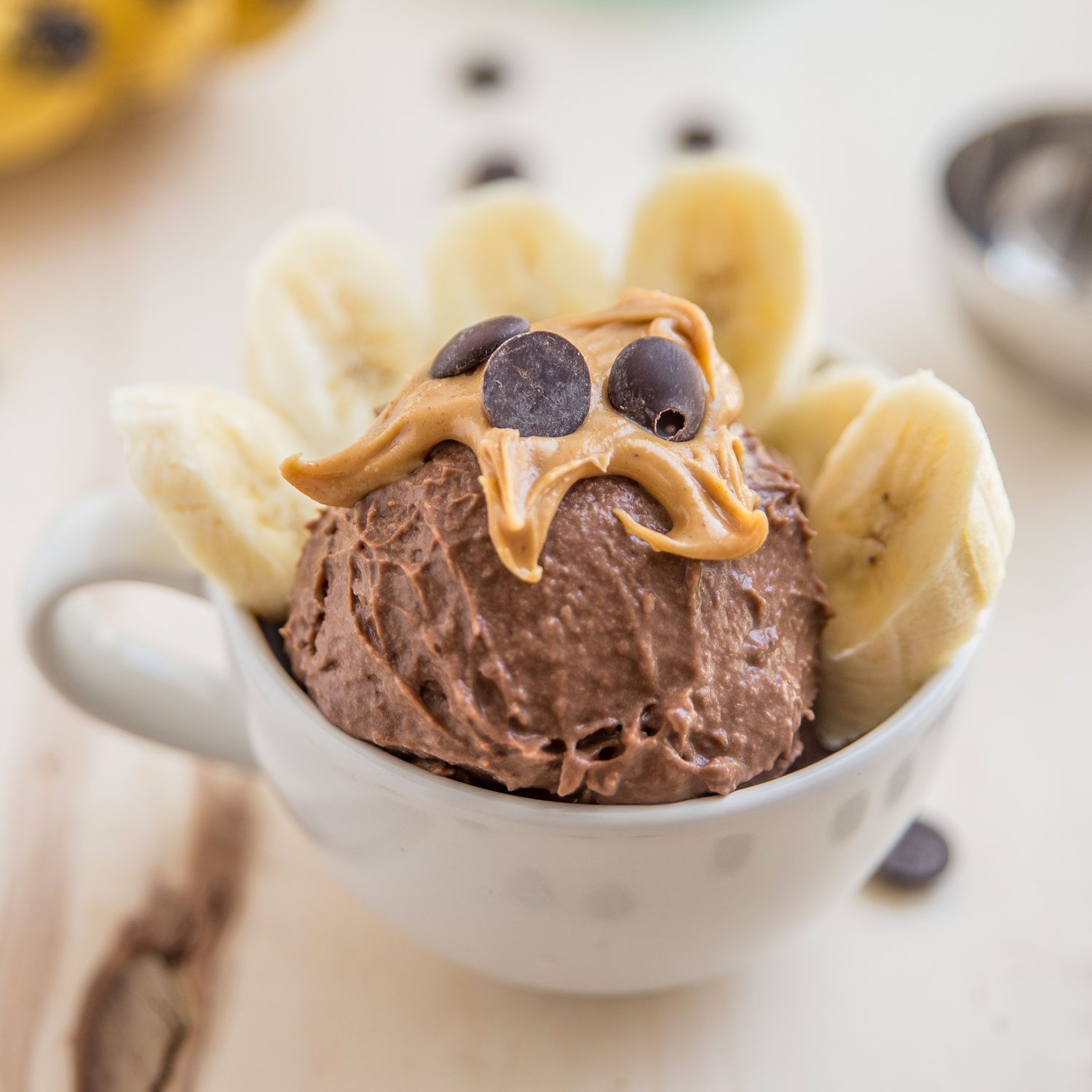 Peanut Butter Chocolates Bananas Ice Cream