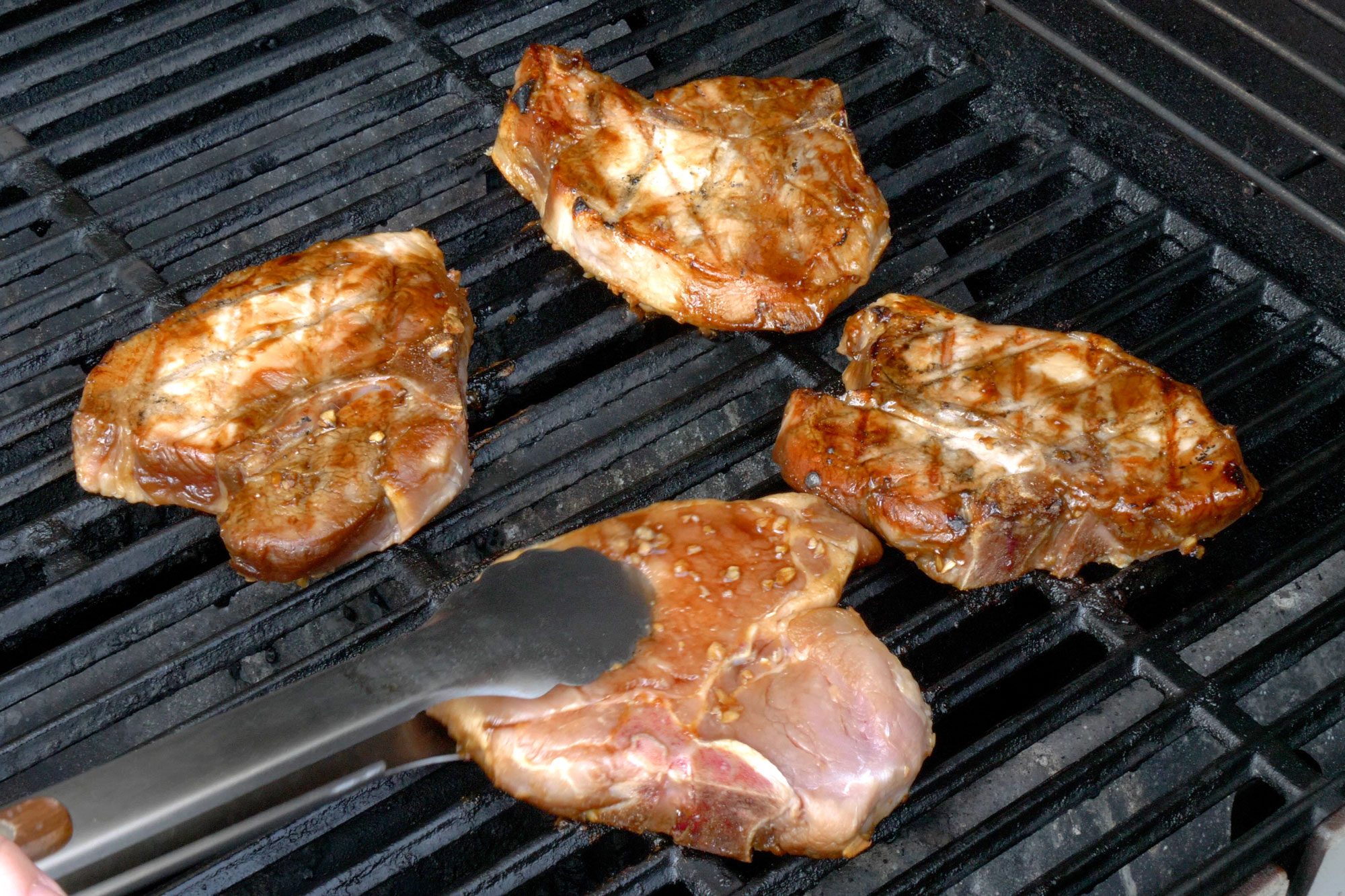 Grill the chops on a greased grill rack