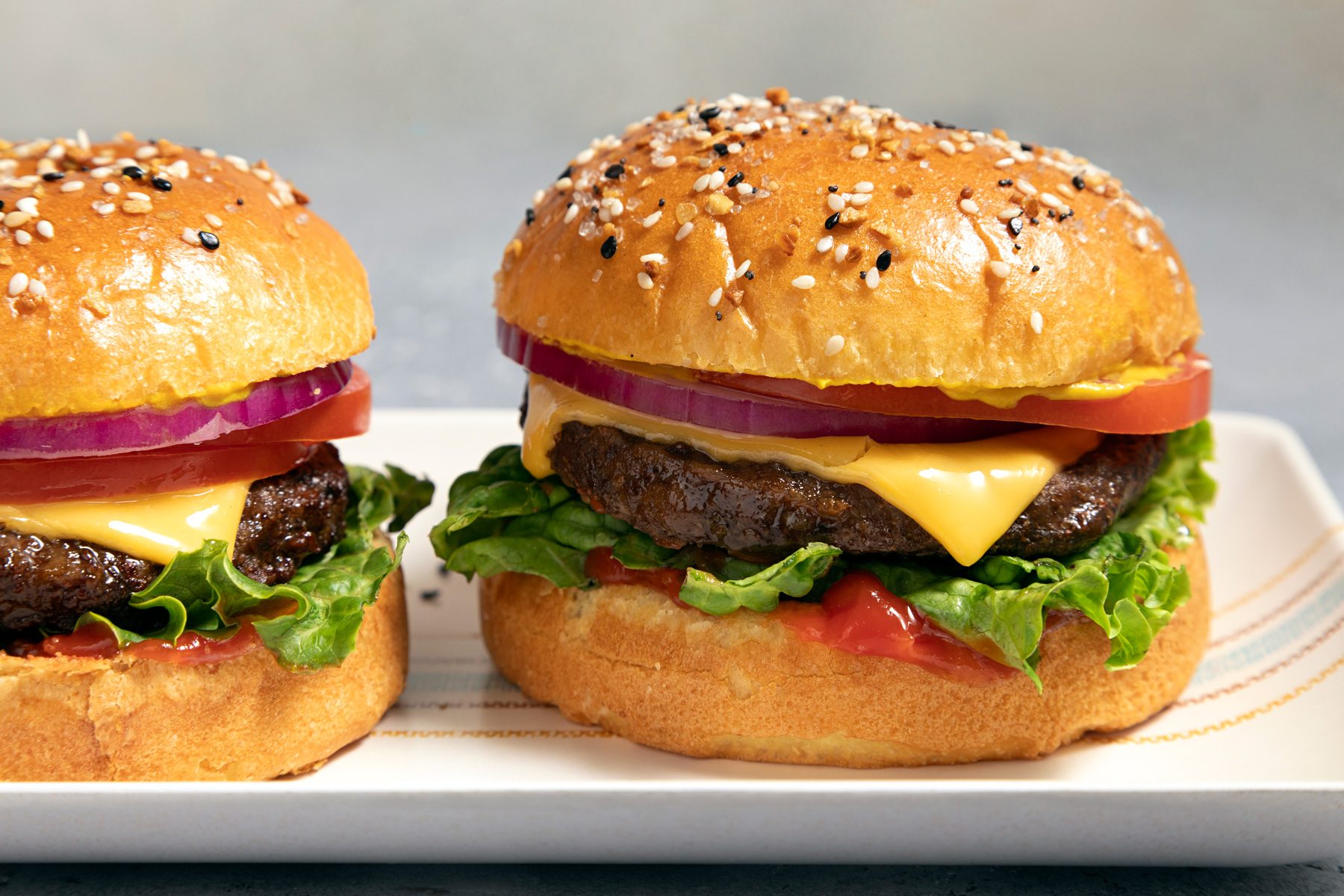 A Tray of Two Air Fryer Frozen Burgers