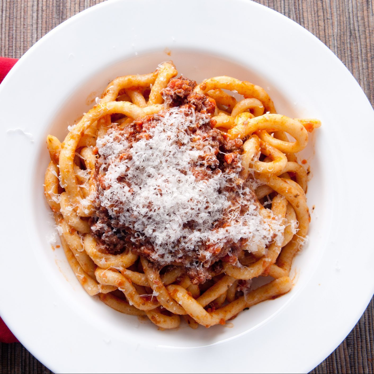 pici pasta with lamb ragu