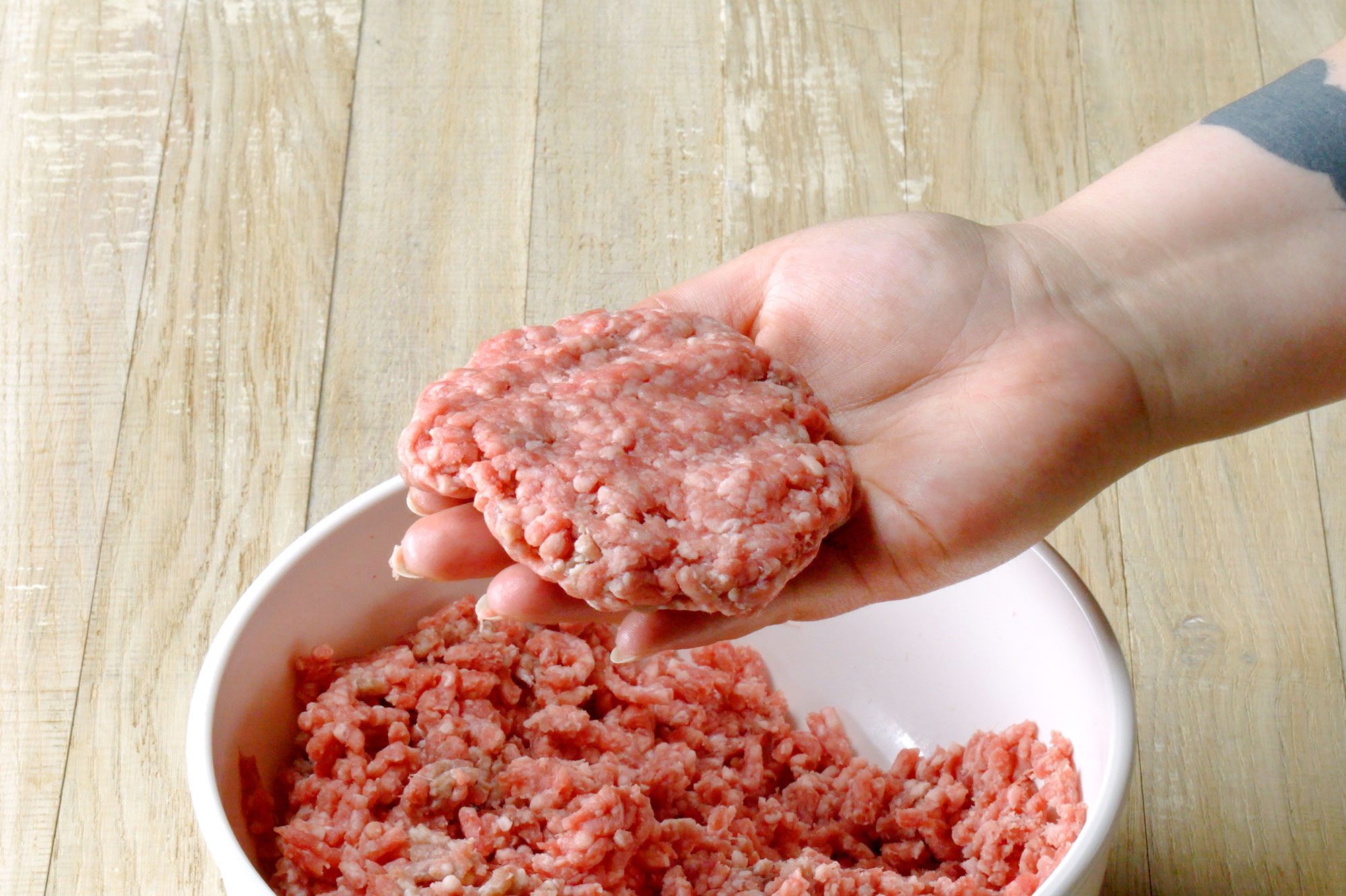 Shape the ground beef into burger patties