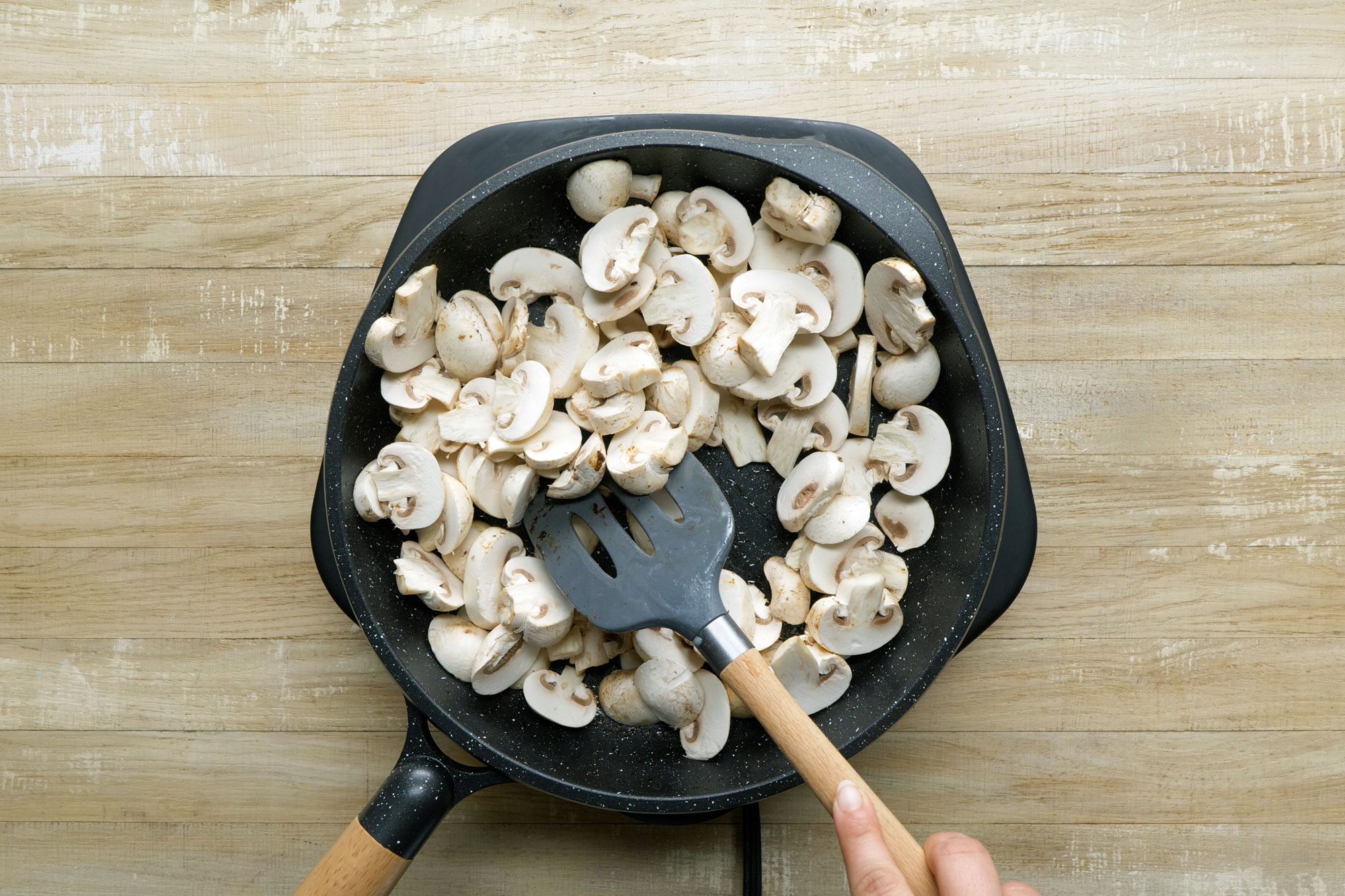 Add the mushrooms to the pan and cook until tender