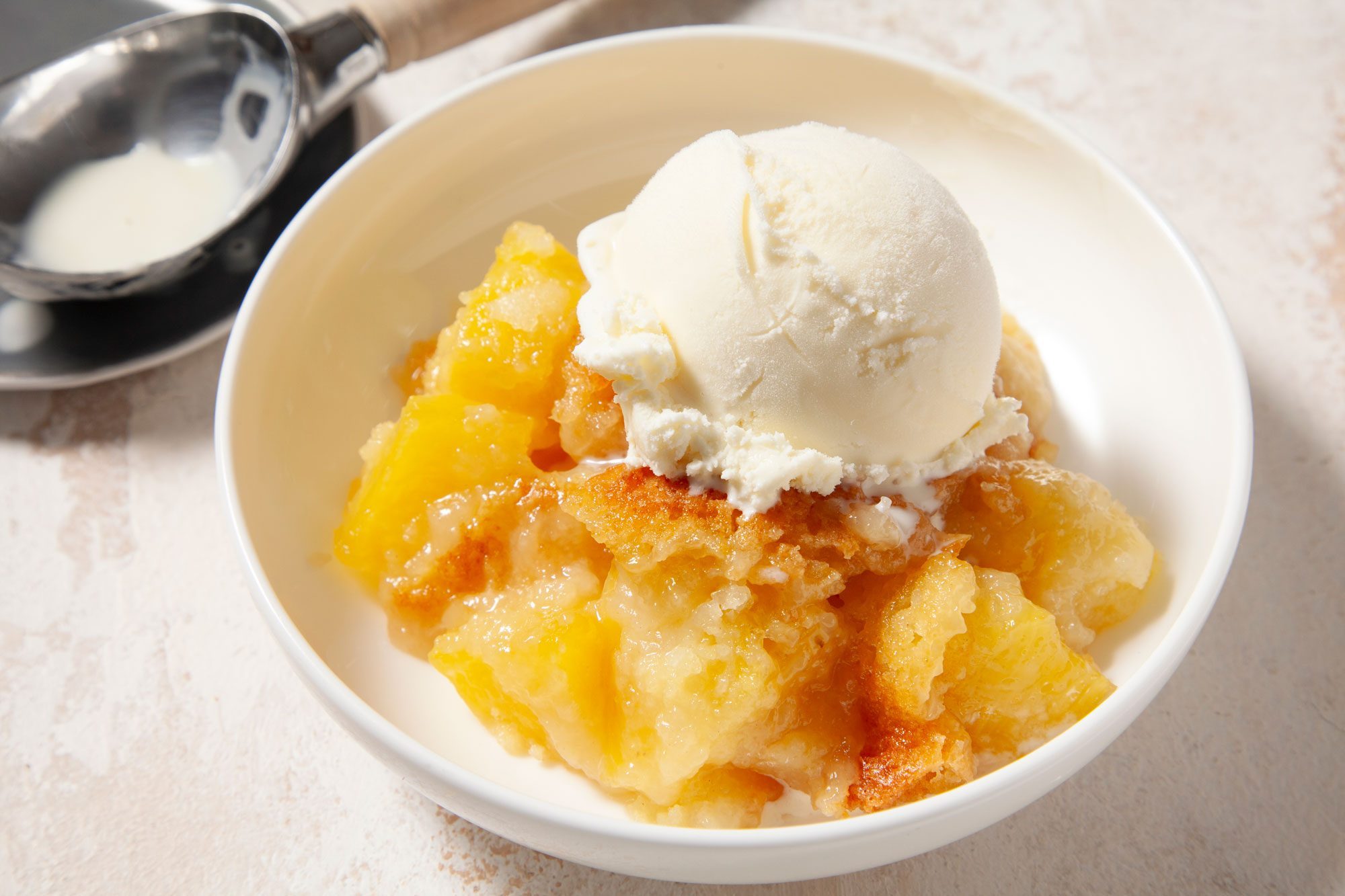 Pineapple Cobbler served in a bowl