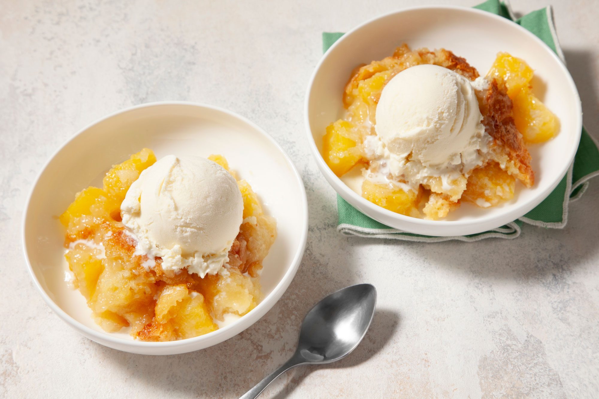 Pineapple Cobbler served in to bowls