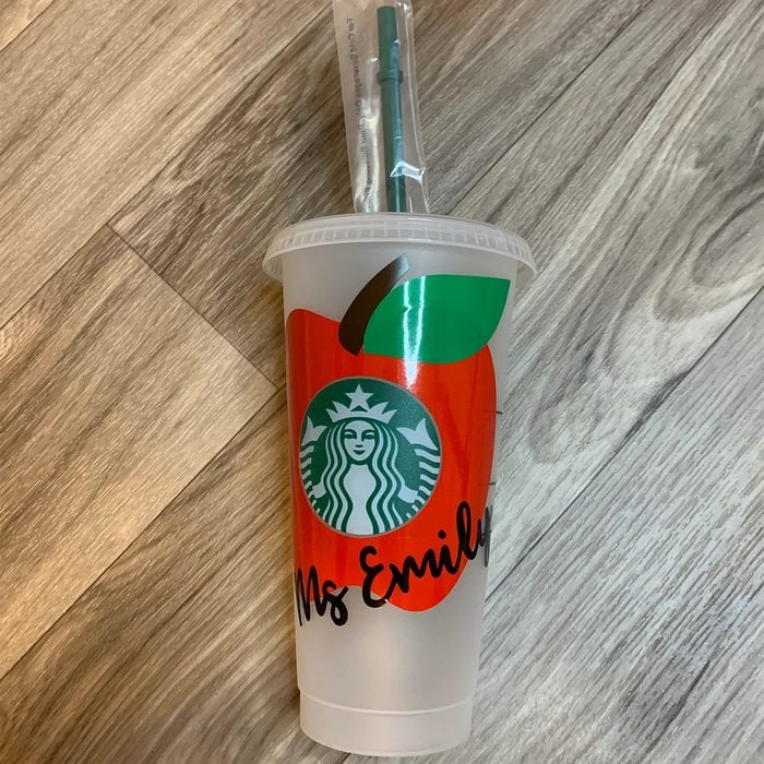 Apple Teacher Reusable Starbucks Cold Cups