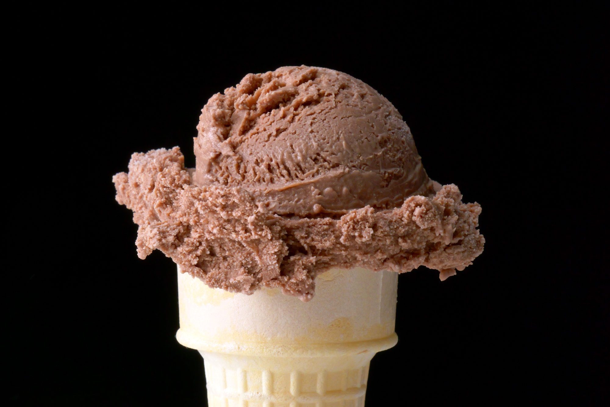 Chocolate Ice Cream served on a cone